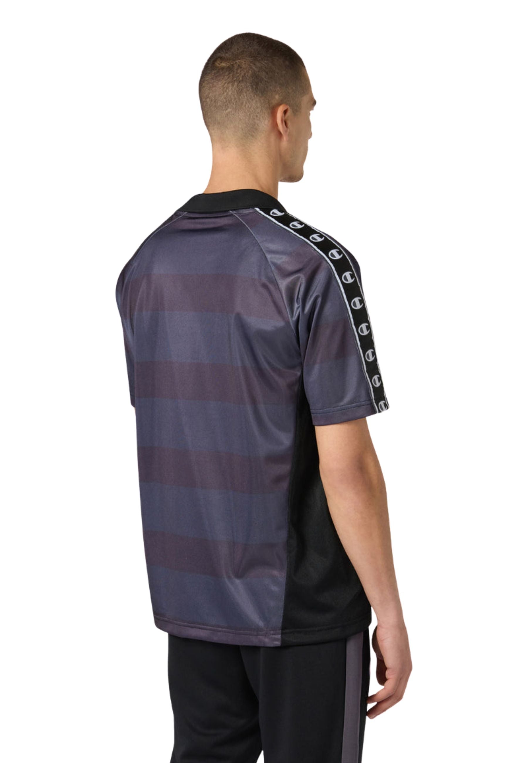 CAMISETA CHAMPION ROCHESTER NEGRA STRIPPED FOOTBALL JERSEY