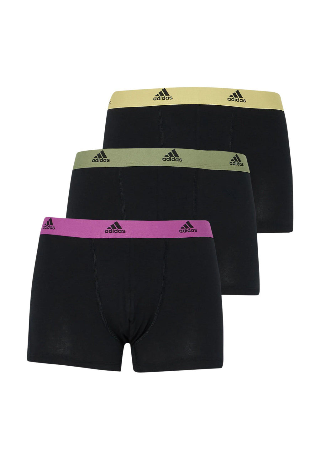 TRIPACK BOXERS ADIDAS NEGROS ACTIVE FLEX COTTON COLORED BELT