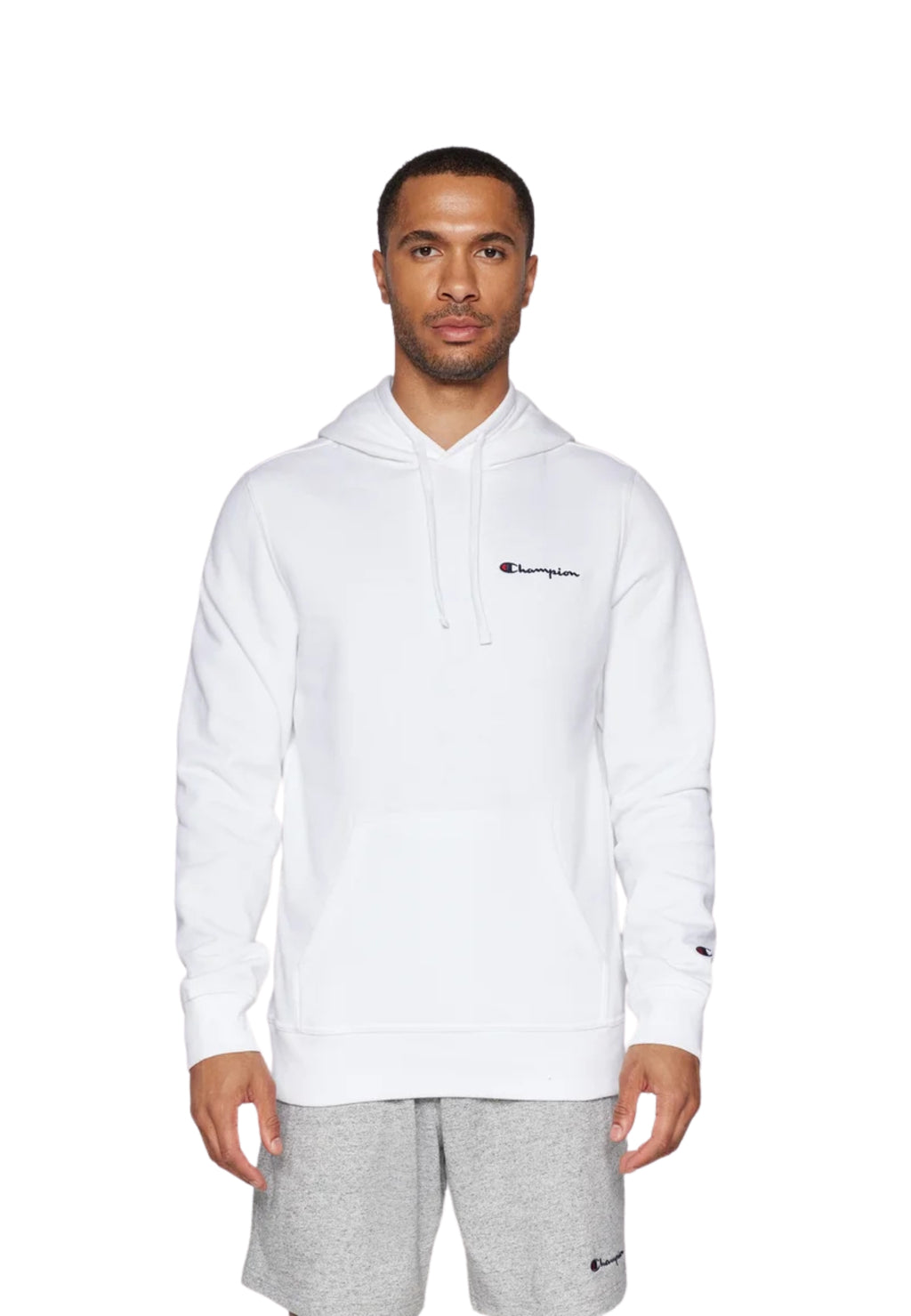 SUDADERA CHAMPION BLANCA SMALL EMBROIDERED LOGO HOODIE