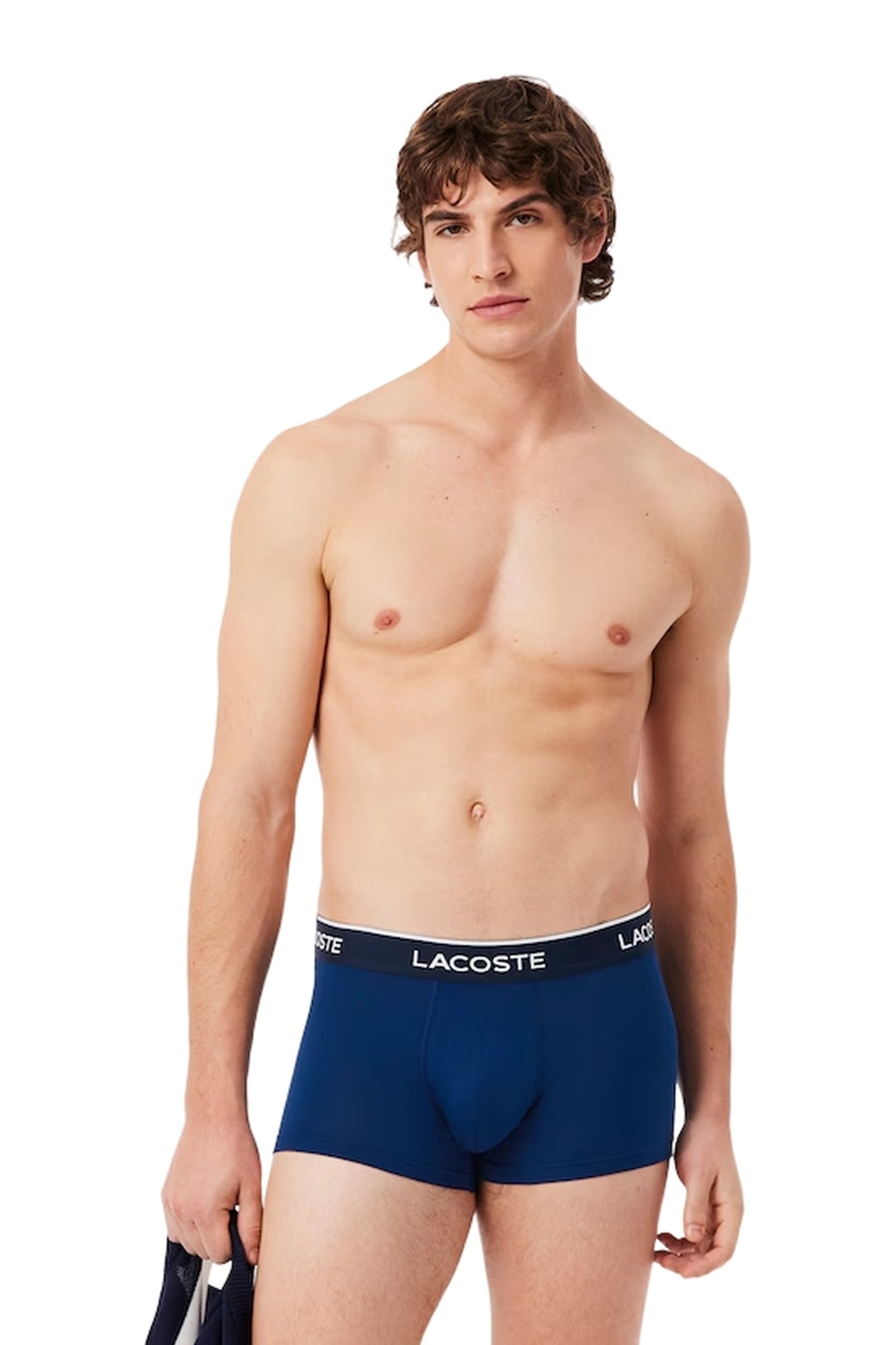 TRIPACK BOXERS LACOSTE MARINO-ROJO-AZUL BRANDED WAISTBAND