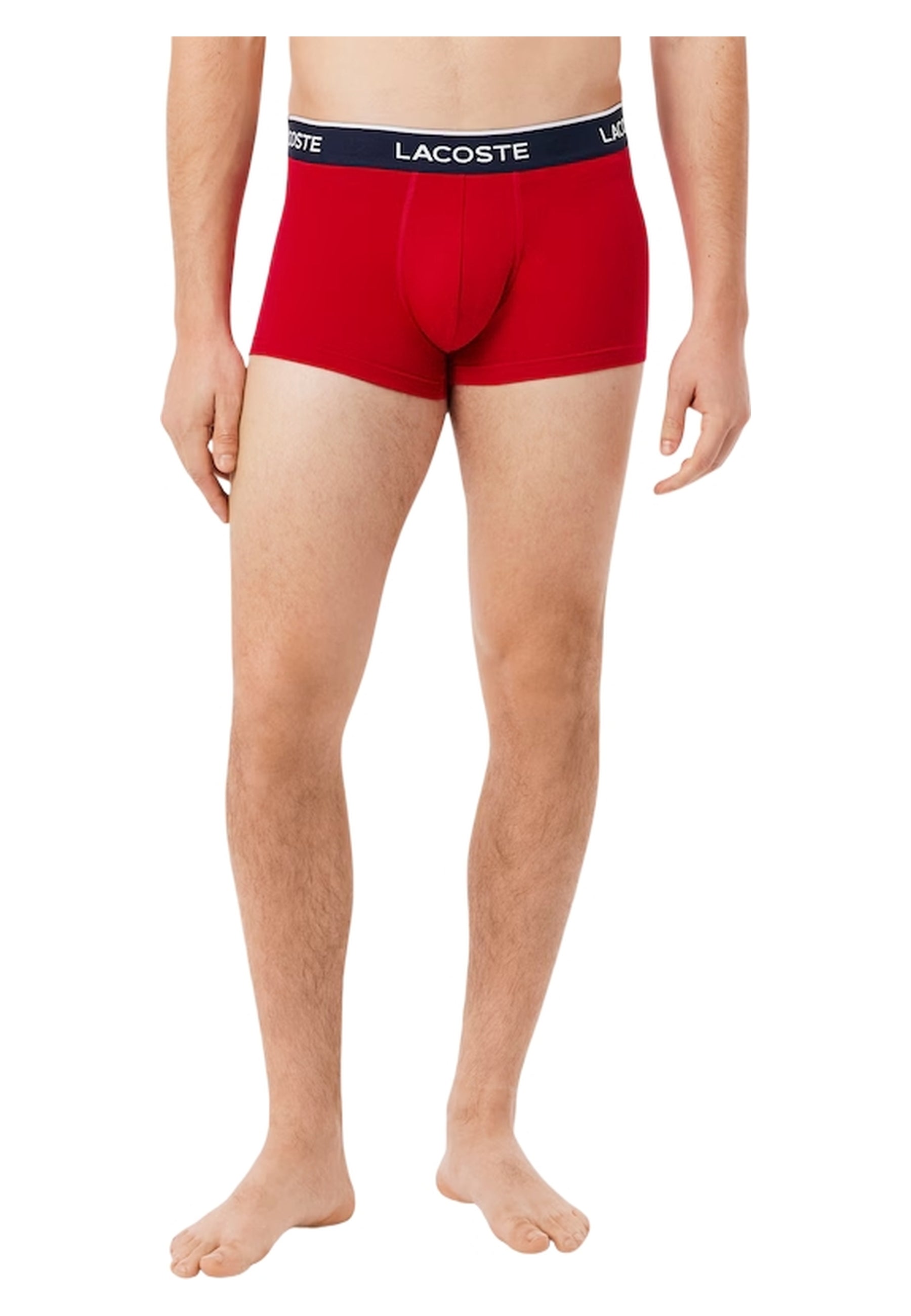 TRIPACK BOXERS LACOSTE MARINO-ROJO-AZUL BRANDED WAISTBAND