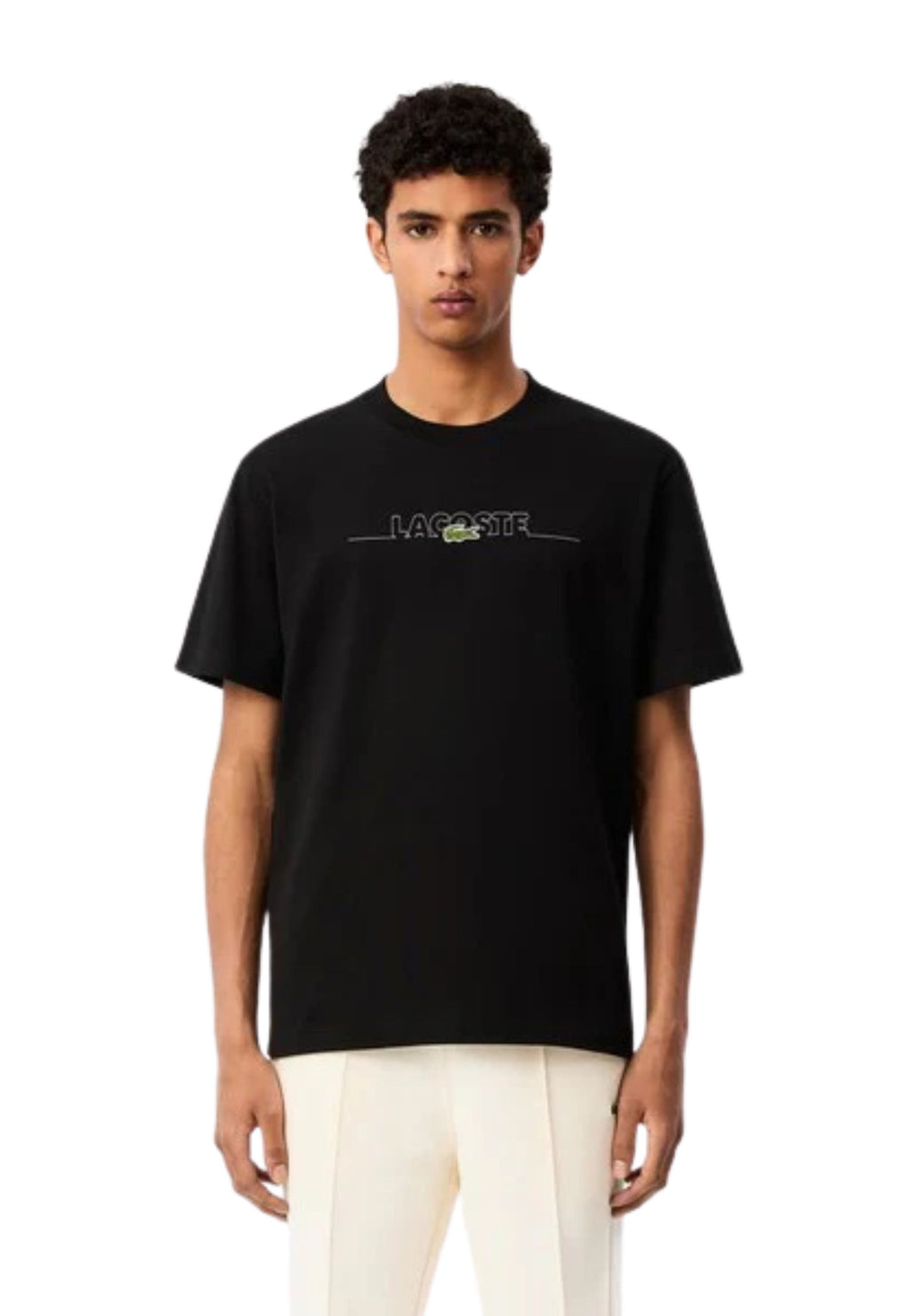 CAMISETA LACOSTE NEGRA DOTTED LOGO TEE