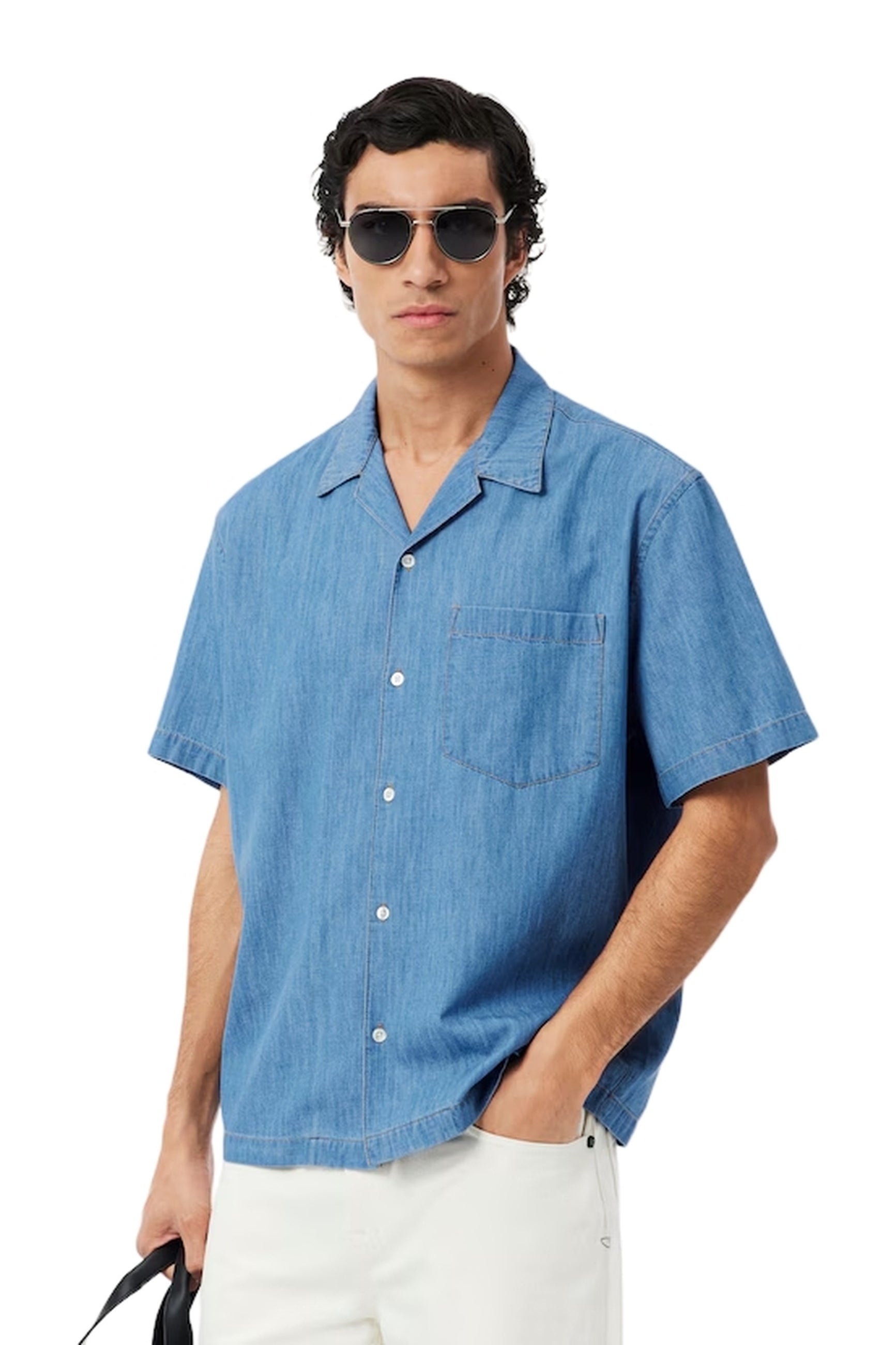 CAMISA LACOSTE STW GASTADA OPEN NECK RELAXEF FIT SHIRT
