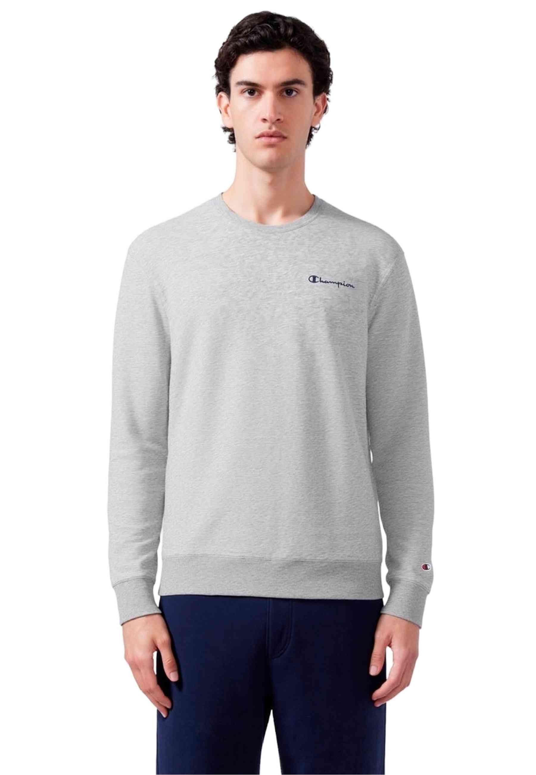 SUDADERA CHAMPION GRIS SMALL EMBROIDERED LOGO CREWNECK