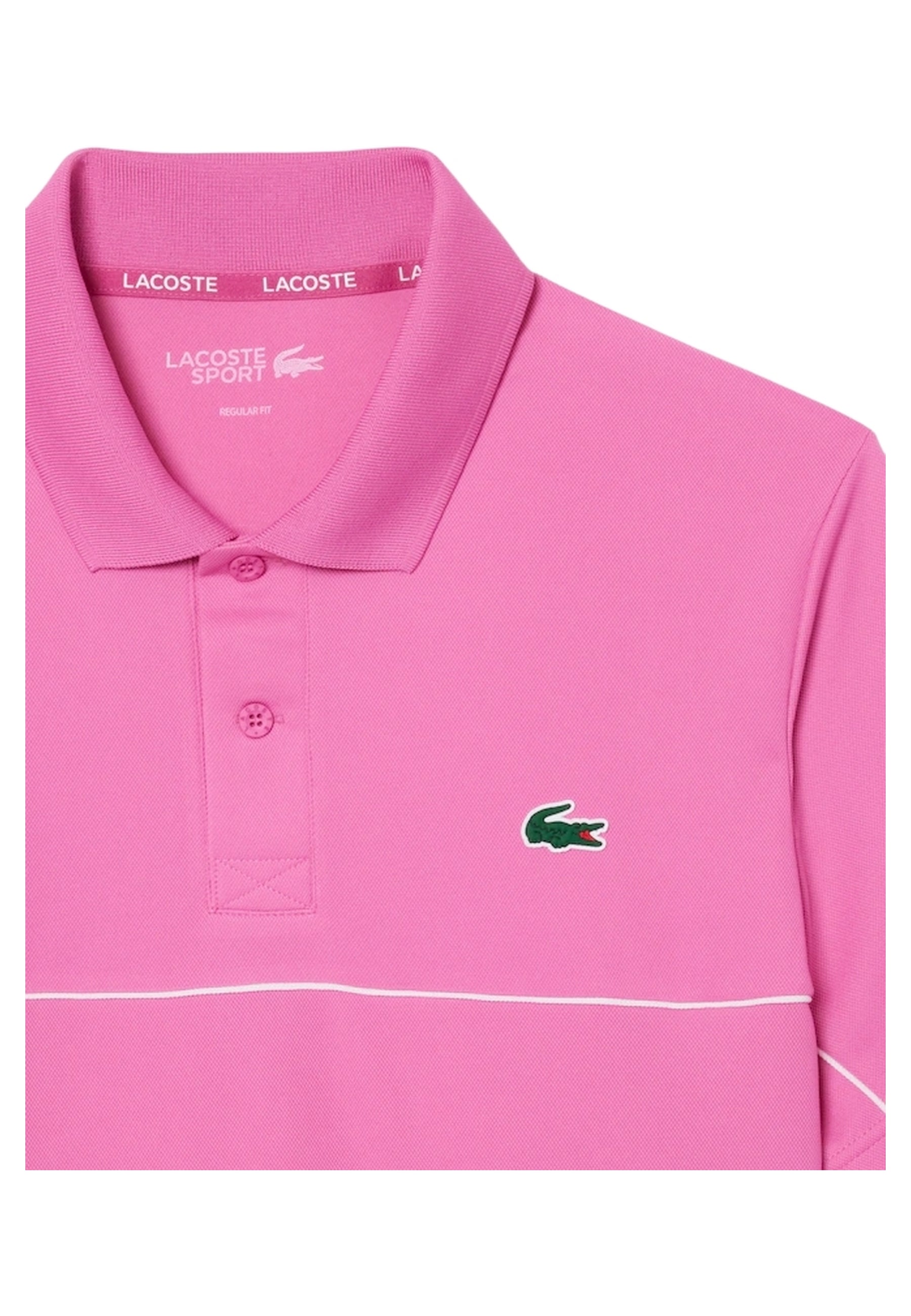 POLO LACOSTE FUXIA CONTRAST RIBETER ULTRA DRY SHIRT