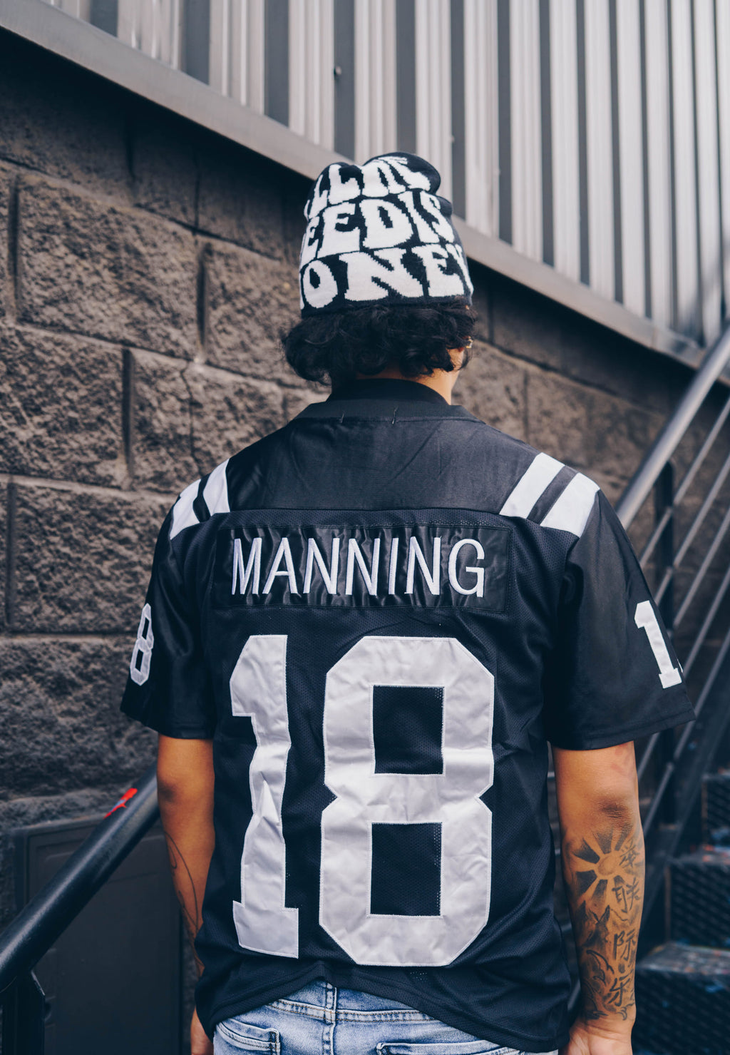 CAMISETA AREA ZERO NEGRA 18 MANNING NFL JERSEY