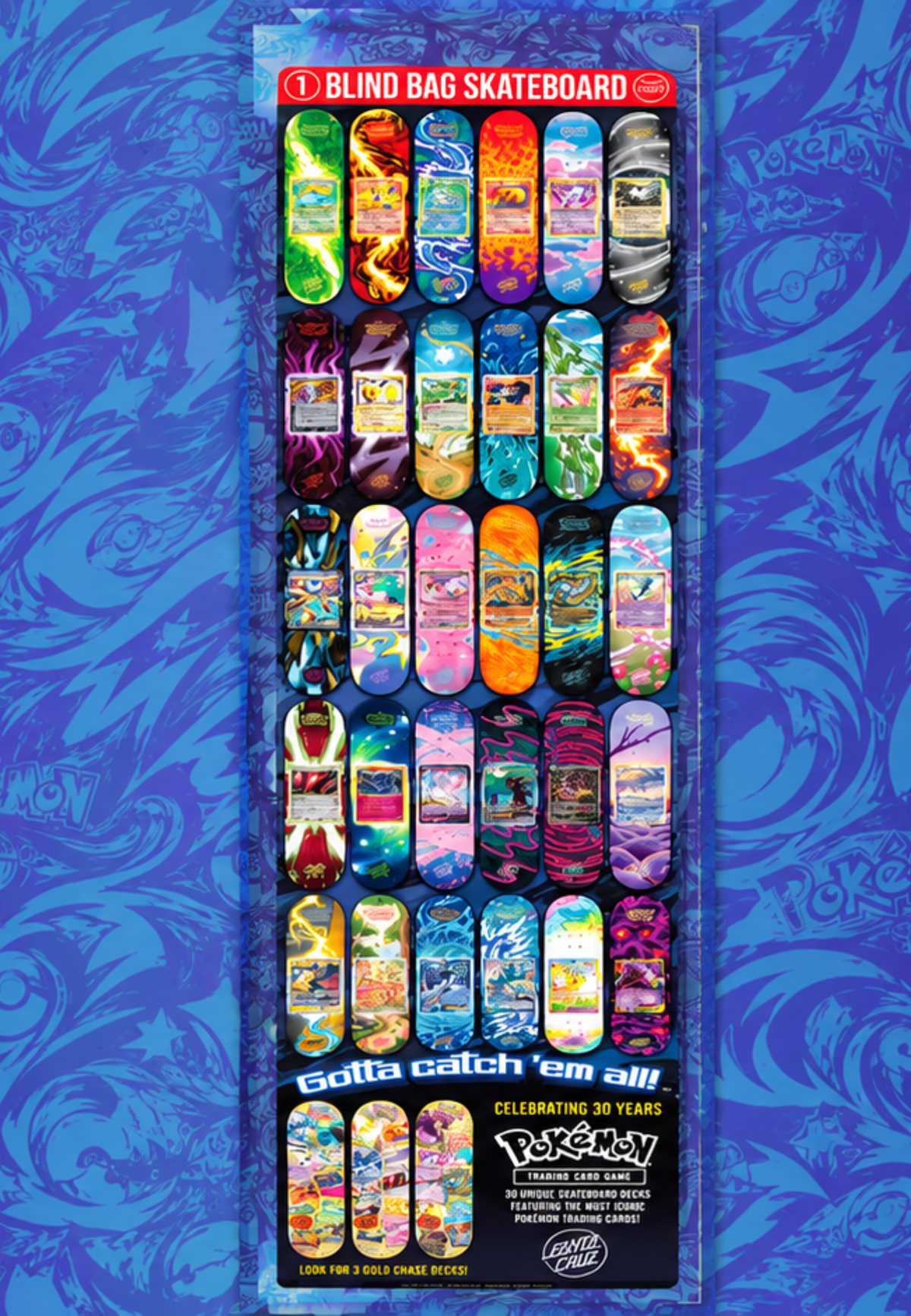 TABLA SKATE SANTA CRUZ X POKEMON TCG BLIND BAG DECK