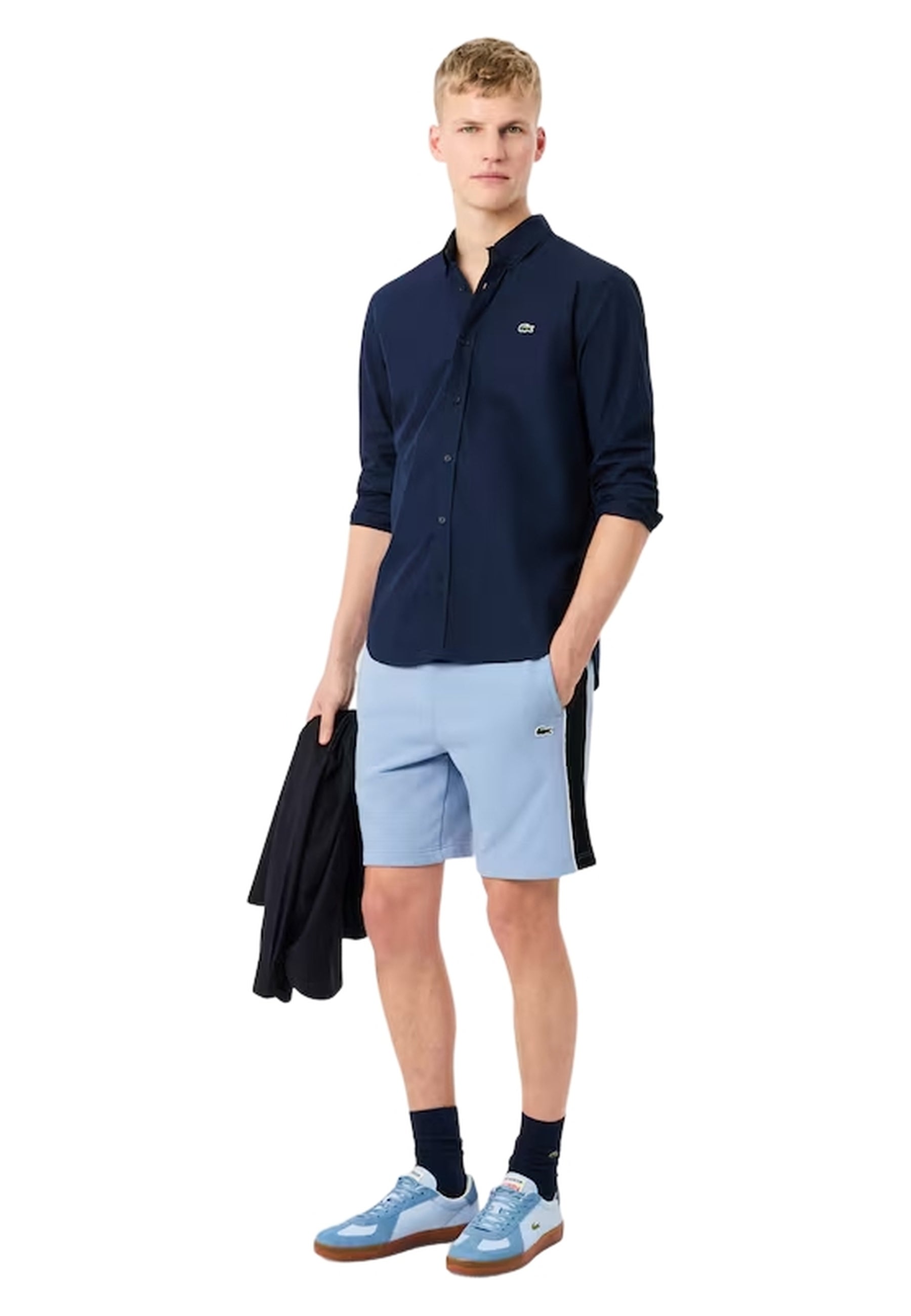 SHORT LACOSTE CELESTE COLOUR BLOCK FLEECE SHORT