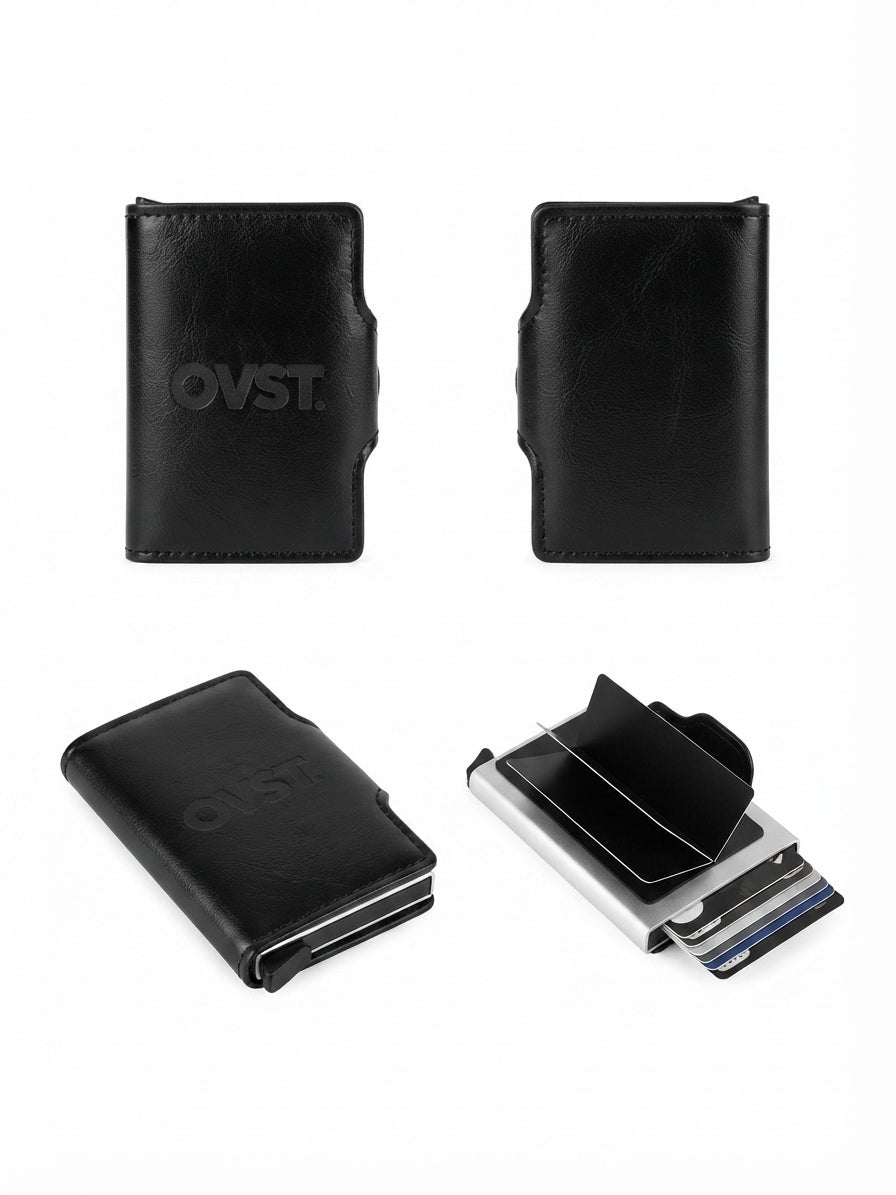 CARTERA NEGRA DOUBLE CARD HOLDER OVST WALLET