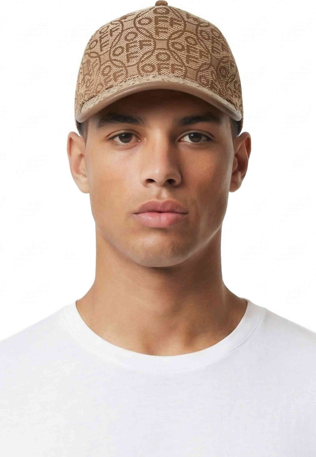 CAPPELLO L/AB c/o Off-White MARRONE JACQUARD CURVED BRIM CANVAS CAP