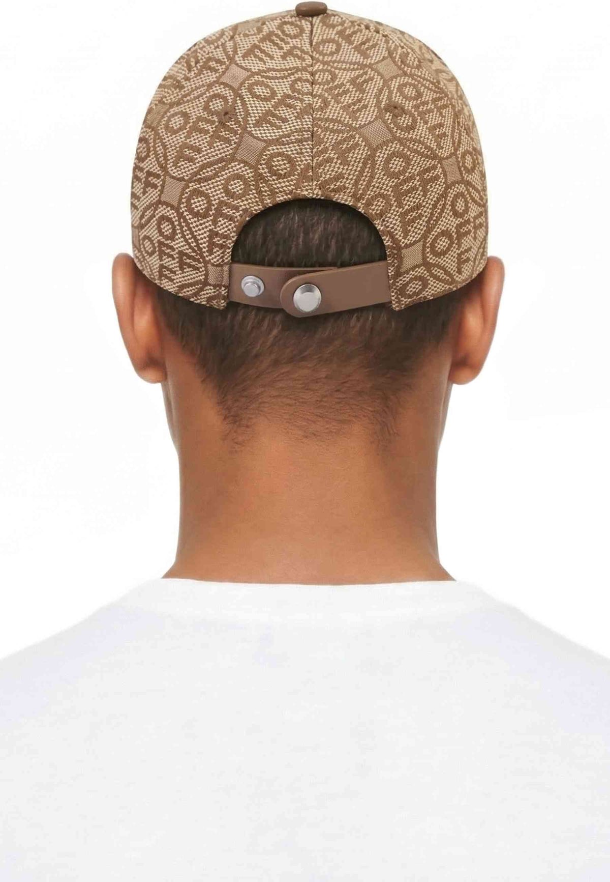 CAPPELLO L/AB c/o Off-White MARRONE JACQUARD CURVED BRIM CANVAS CAP