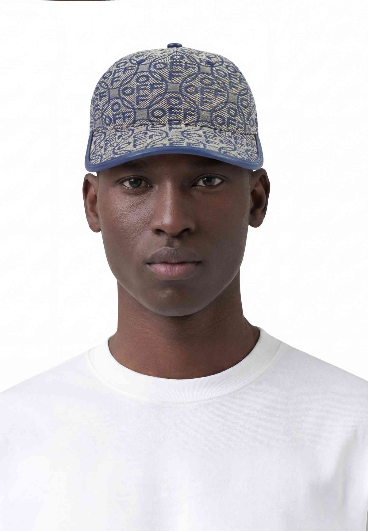CAPPELLO L/AB c/o Off-White BEIGE JACQUARD CURVED BRIM CANVAS CAP