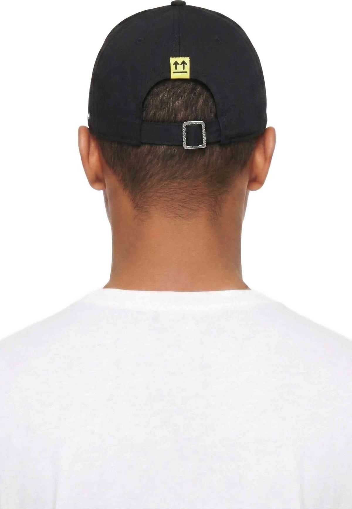 L/AB c/o Off-White BLACK EMBROIDERED CURVED BRIM TWILL CAP