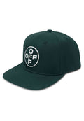L/AB c/o Off-White GREEN EMBROIDERED FLAT BRIM TWILL CAP
