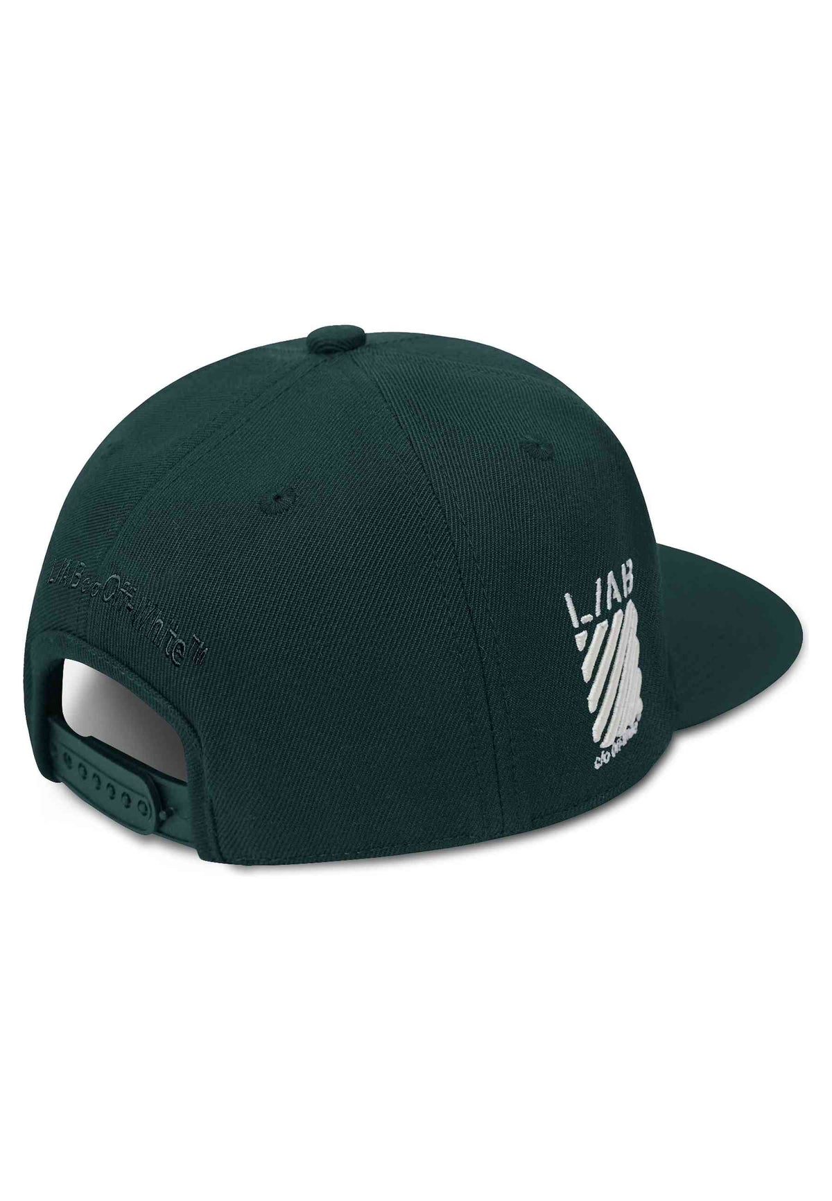 L/AB c/o Off-White GREEN EMBROIDERED FLAT BRIM TWILL CAP