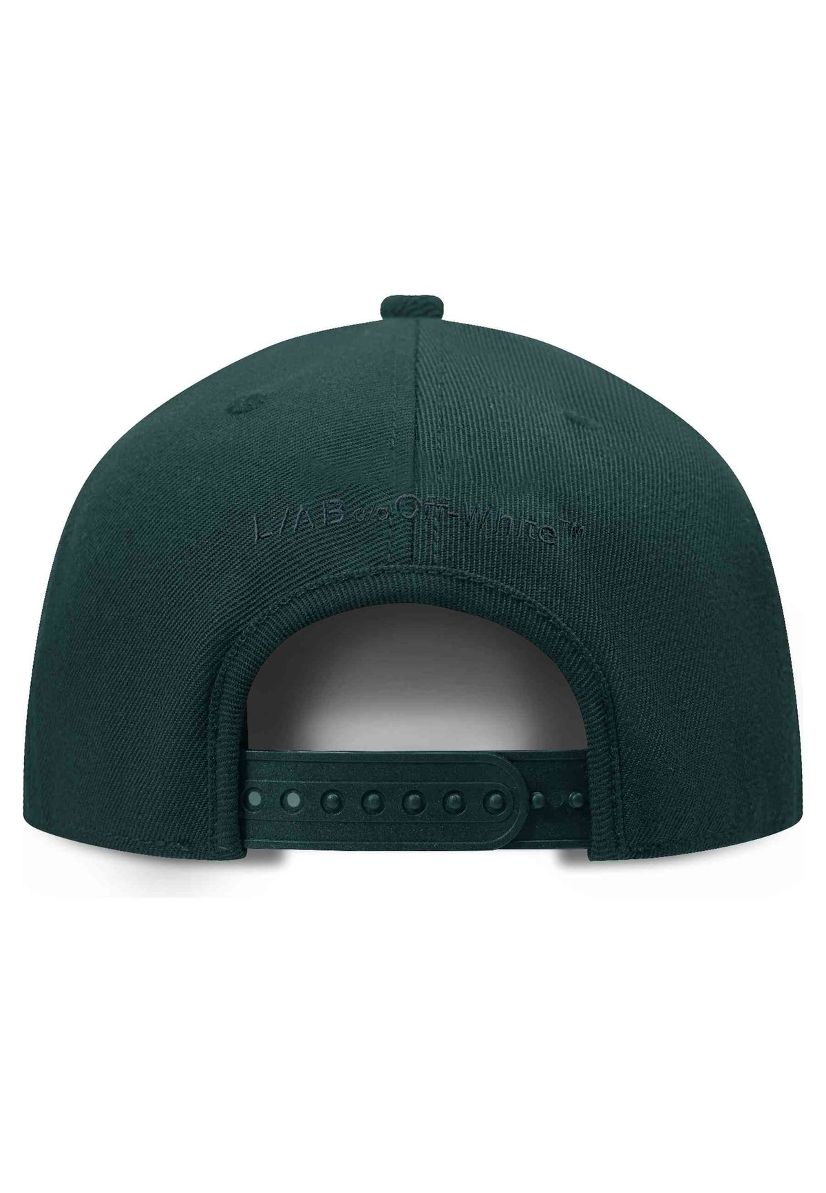 L/AB c/o Off-White GREEN EMBROIDERED FLAT BRIM TWILL CAP