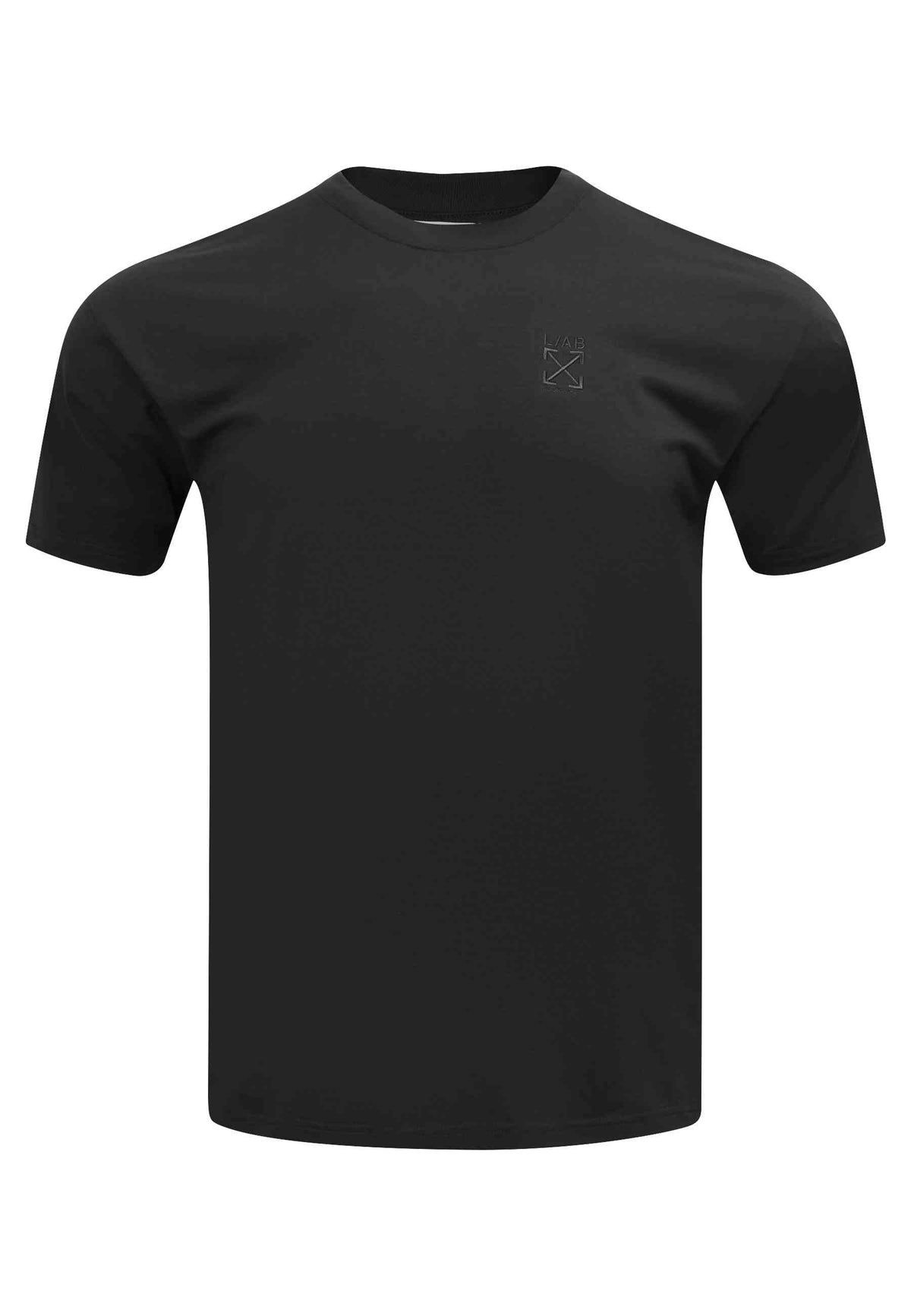 L/AB c/o Off-White SCHWARZES CLAMP ARROWS CHEST LOGO CLASSIC CREW UNDERSHIRTS T-SHIRT