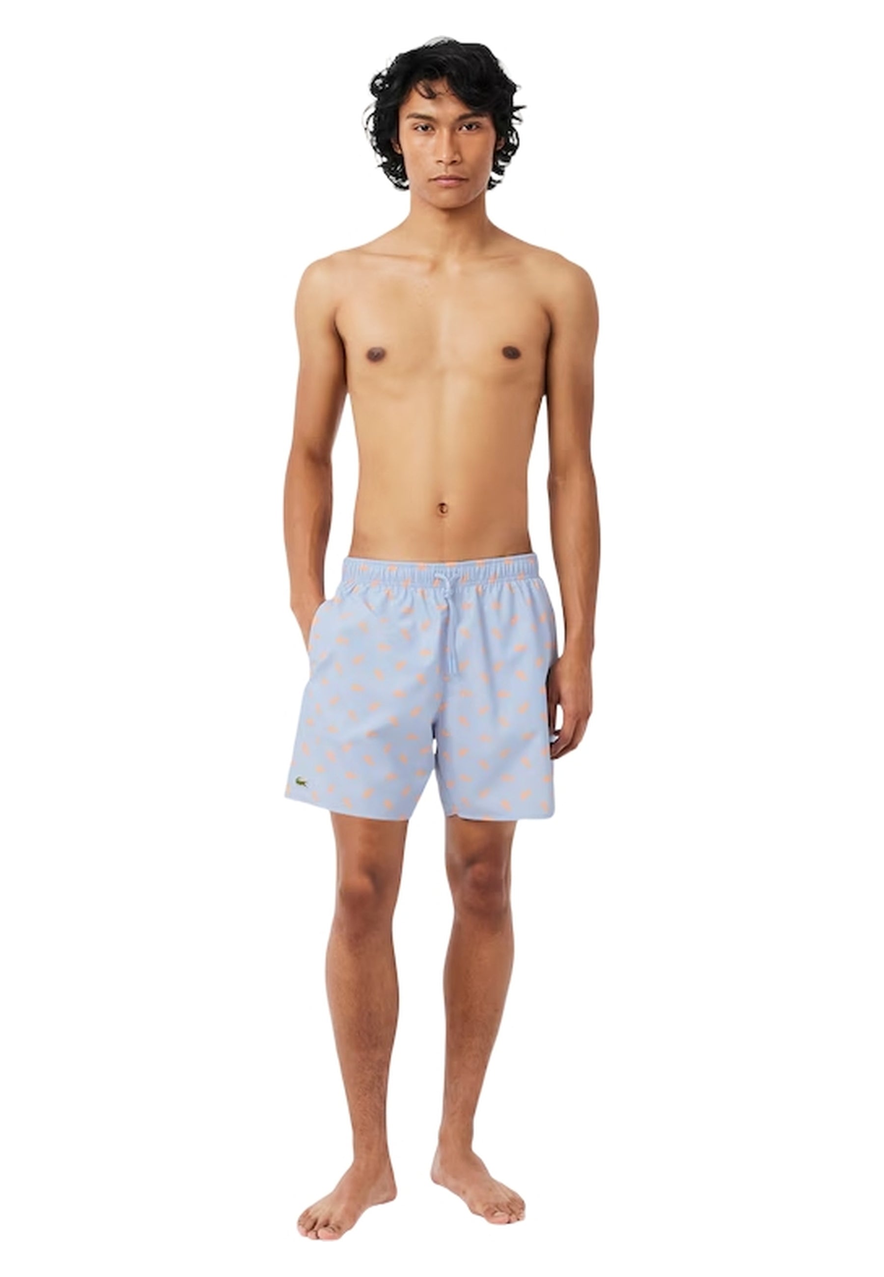 BAÑADOR LACOSTE CELESTE FULL CROCOS SWIMSHORT