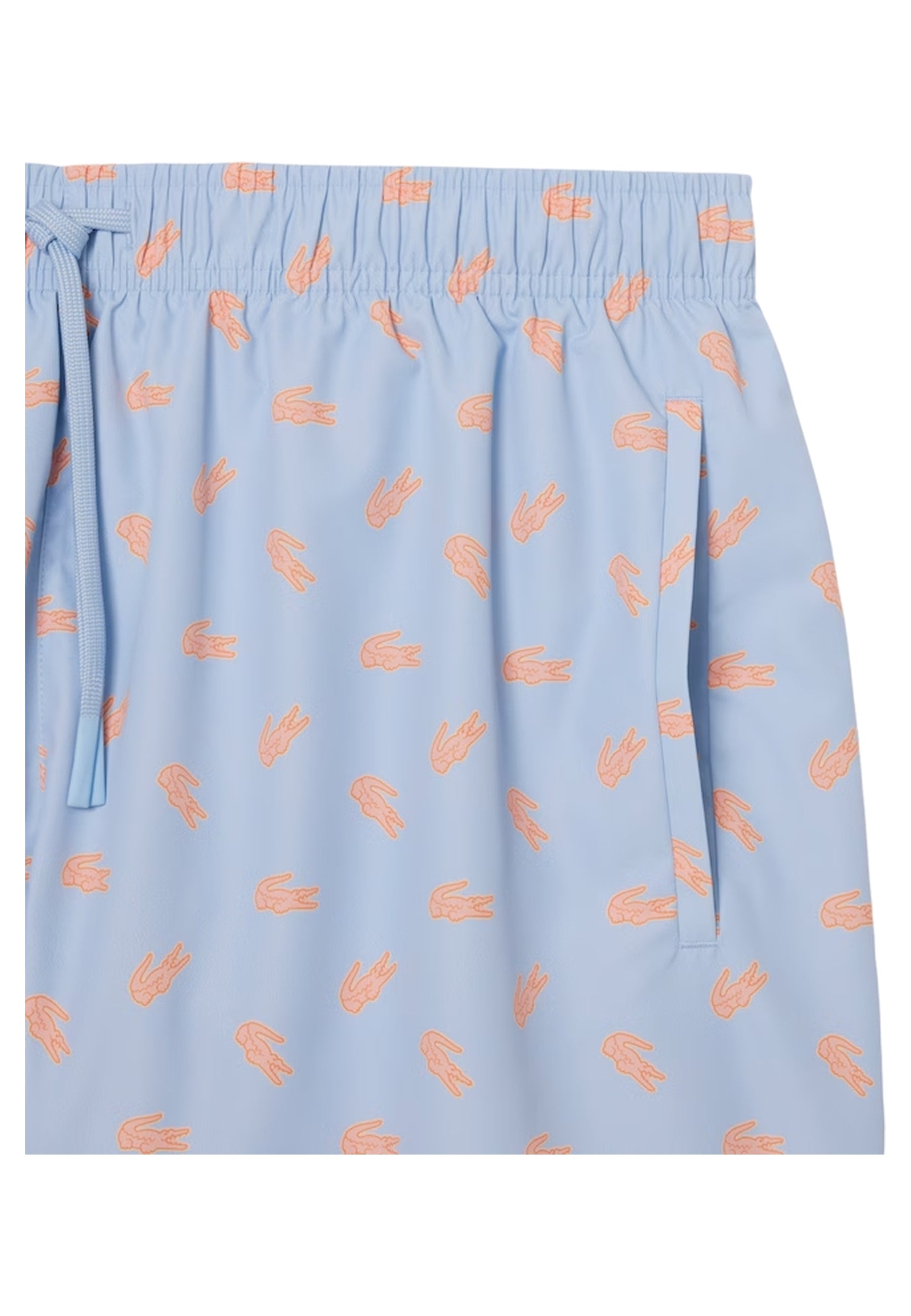 BAÑADOR LACOSTE CELESTE FULL CROCOS SWIMSHORT