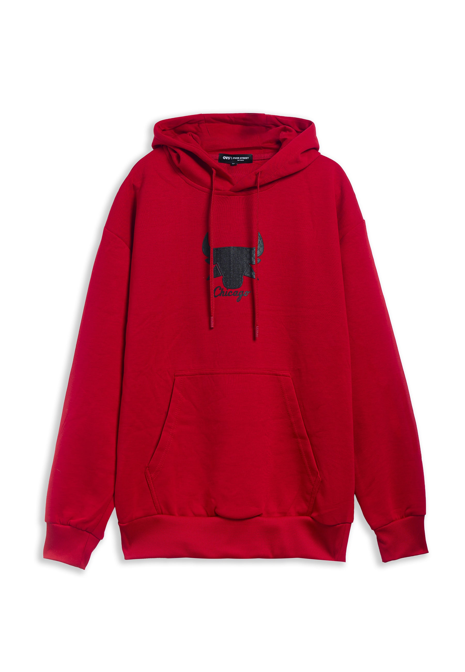 SUDADERA ROJA BULL CHICAGO HANDWRITE HOODIE