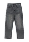 PANTALON NEGRO GASTADO WIDE LEG PANT