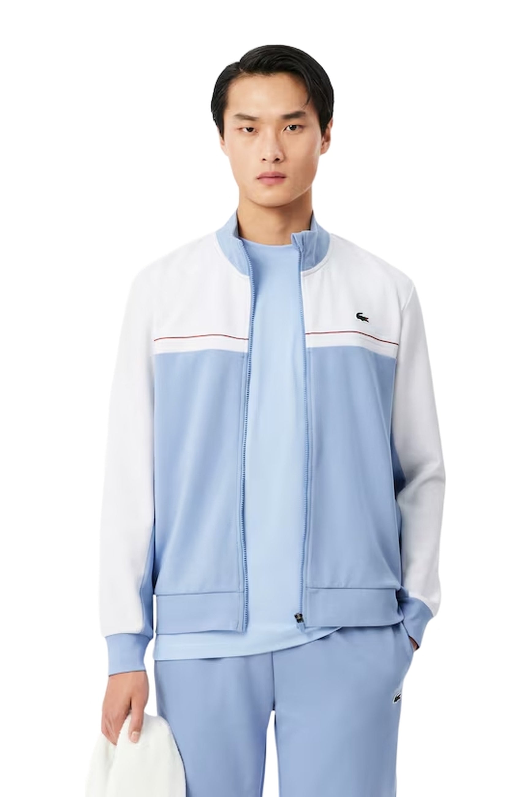 CHAQUETA LACOSTE BLANCA/CELESTE COLOURBLOCK TRACJJACKET