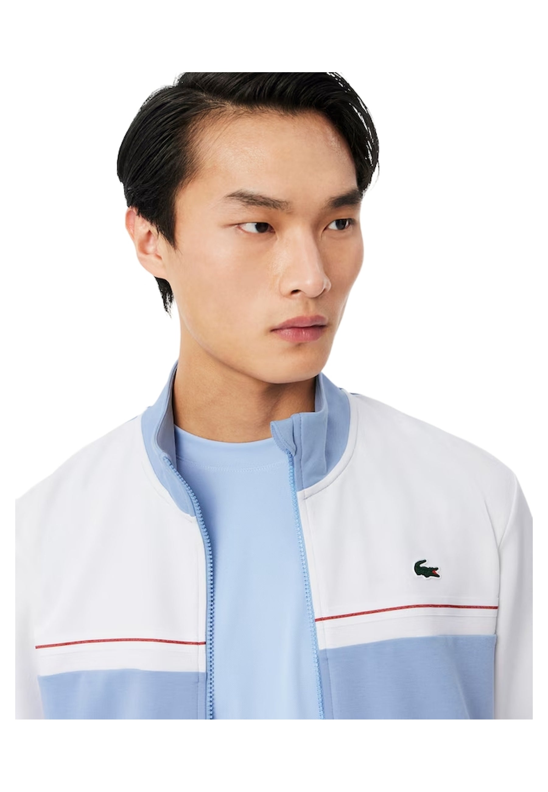 CHAQUETA LACOSTE BLANCA/CELESTE COLOURBLOCK TRACJJACKET