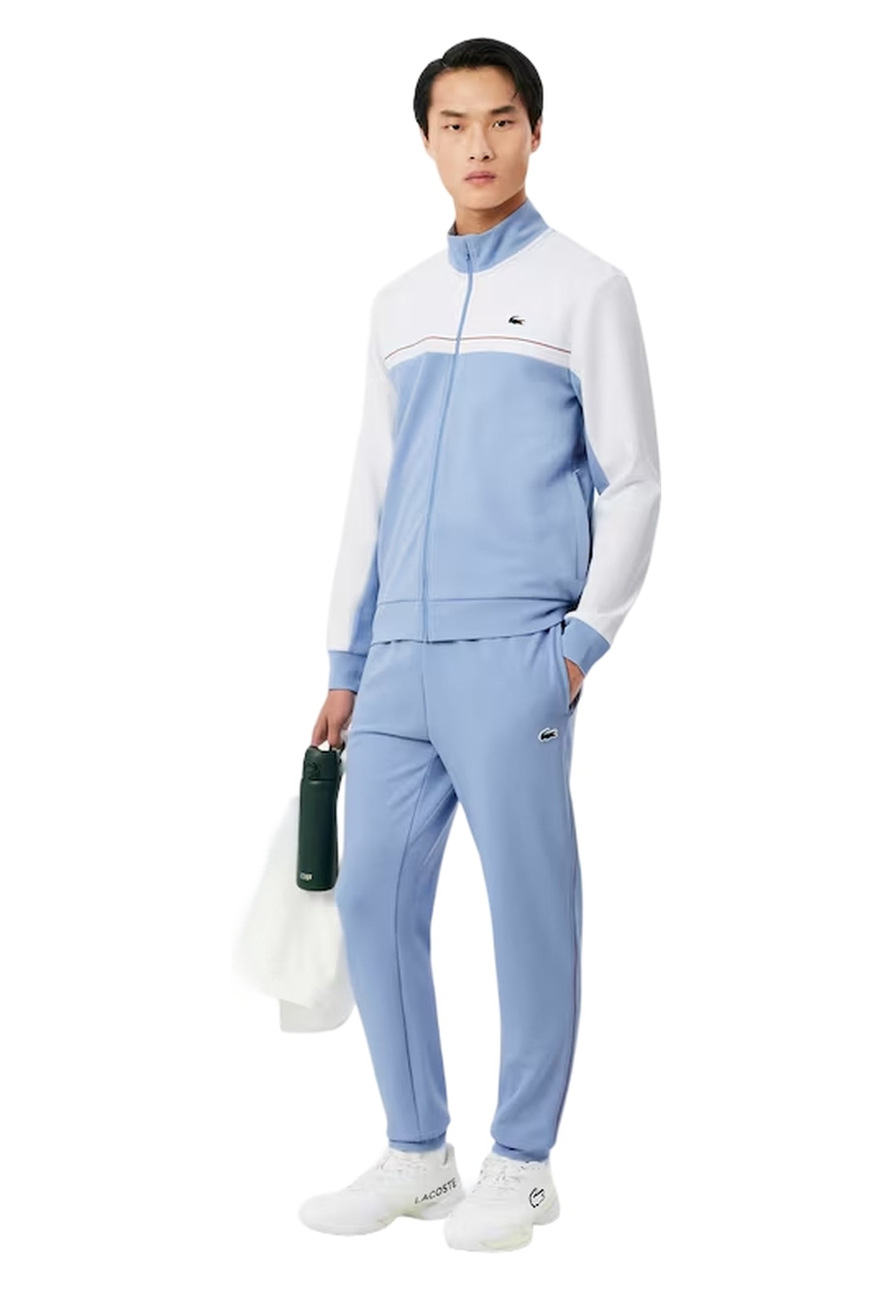 CHAQUETA LACOSTE BLANCA/CELESTE COLOURBLOCK TRACJJACKET