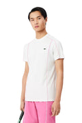 CAMISETA LACOSTE SPORT BLANCA ULTRA DRY RIBETED CONTRAST TEE