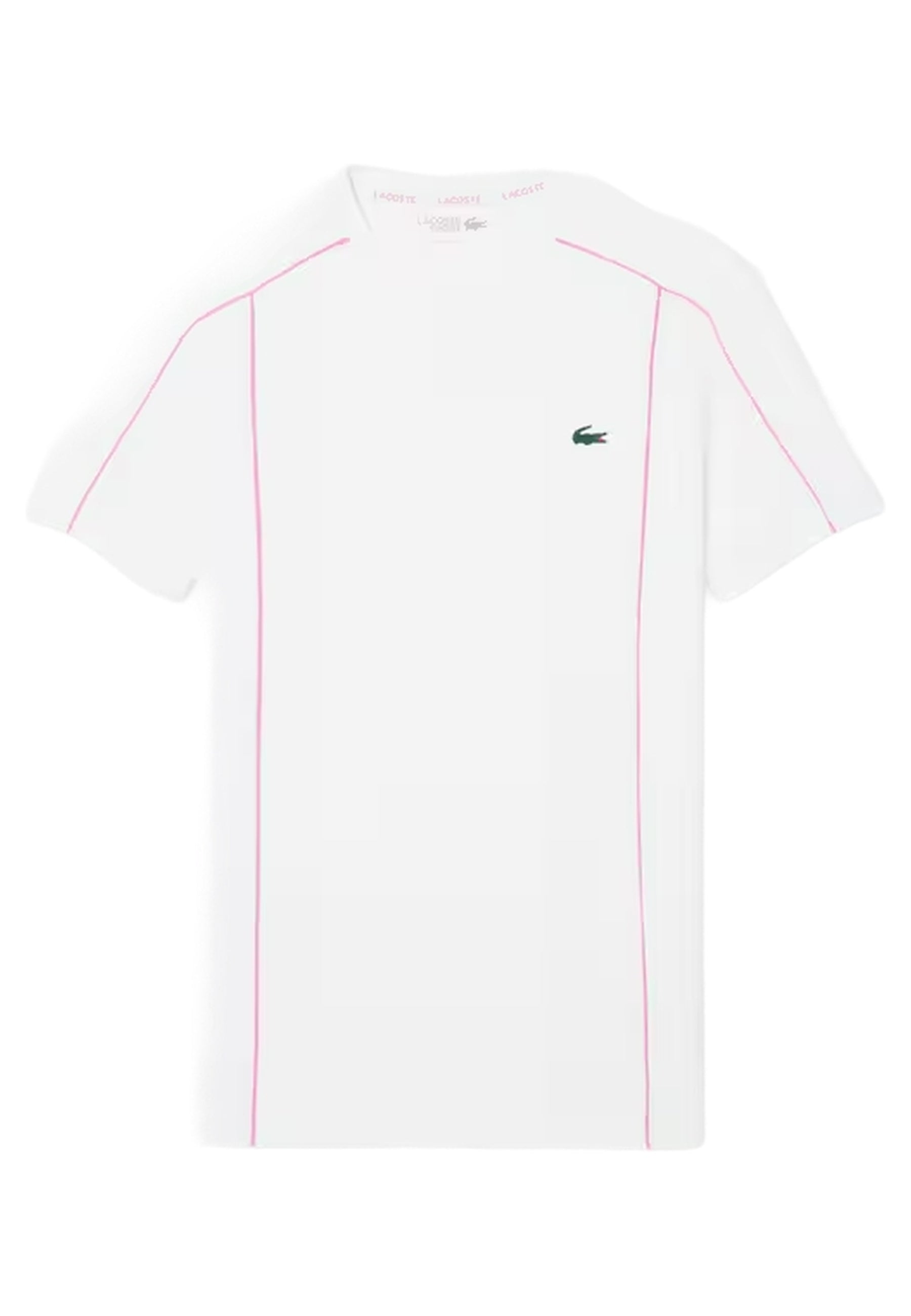 CAMISETA LACOSTE SPORT BLANCA ULTRA DRY RIBETED CONTRAST TEE