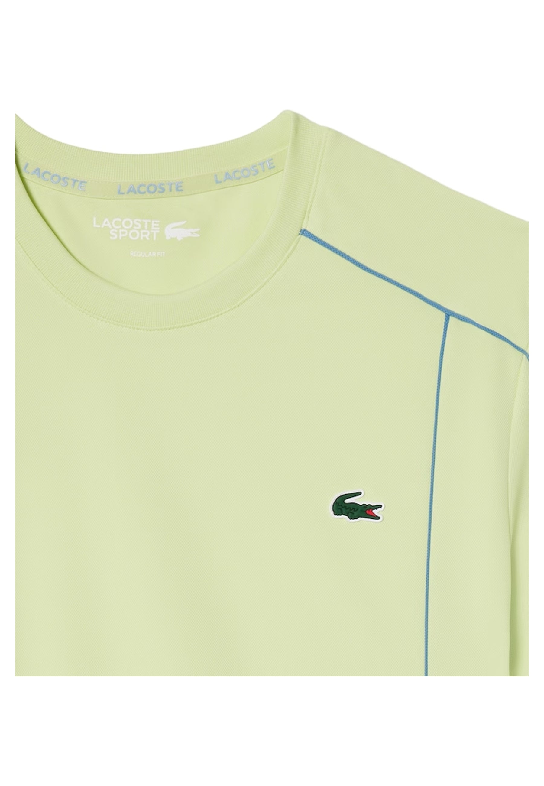 CAMISETA LACOSTE SPORT VERDE ULTRA DRY RIBETED CONTRAST TEE