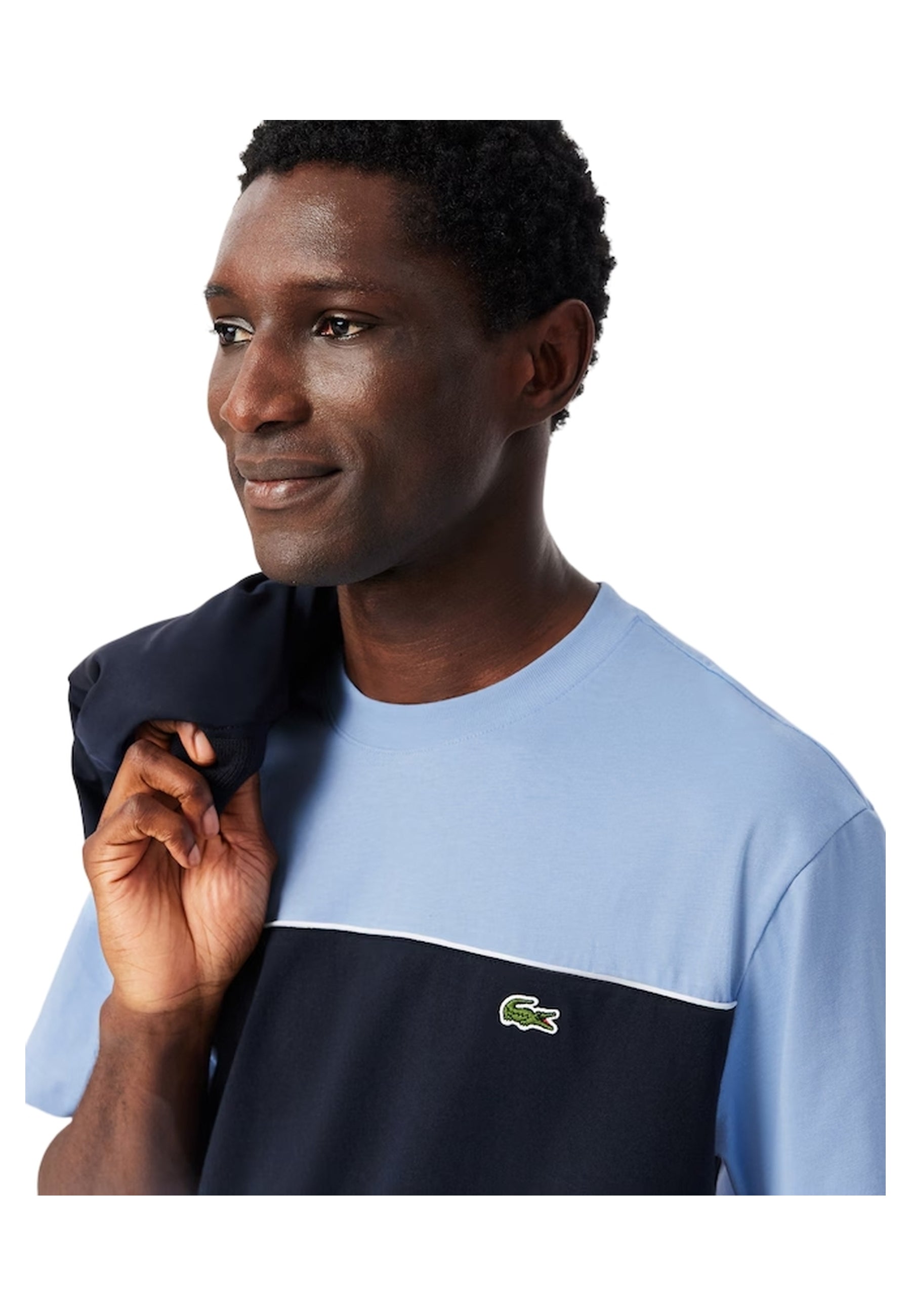CAMISETA LACOSTE CELESTE COTTON COLOUR BLOCK TEE