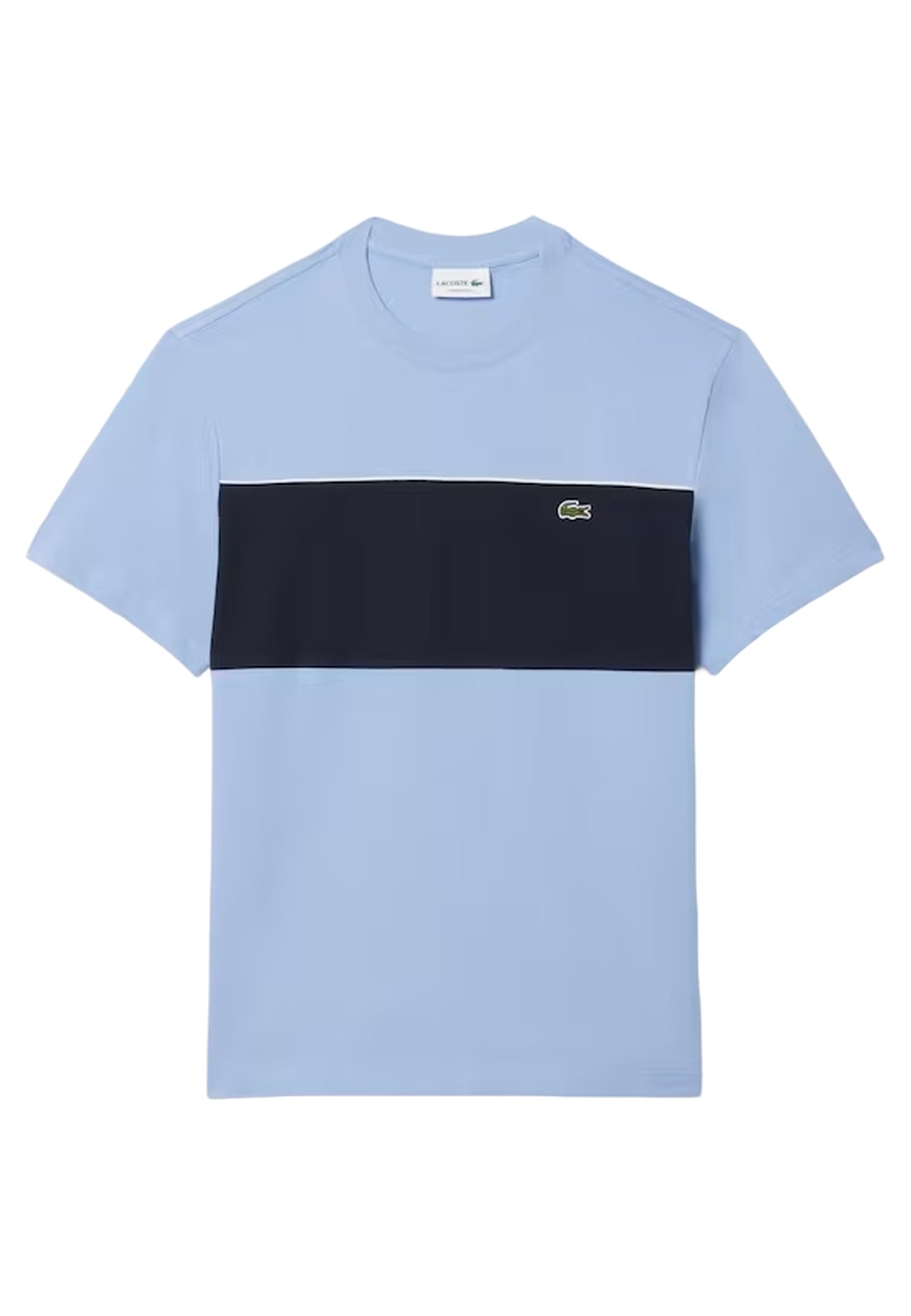 CAMISETA LACOSTE CELESTE COTTON COLOUR BLOCK TEE