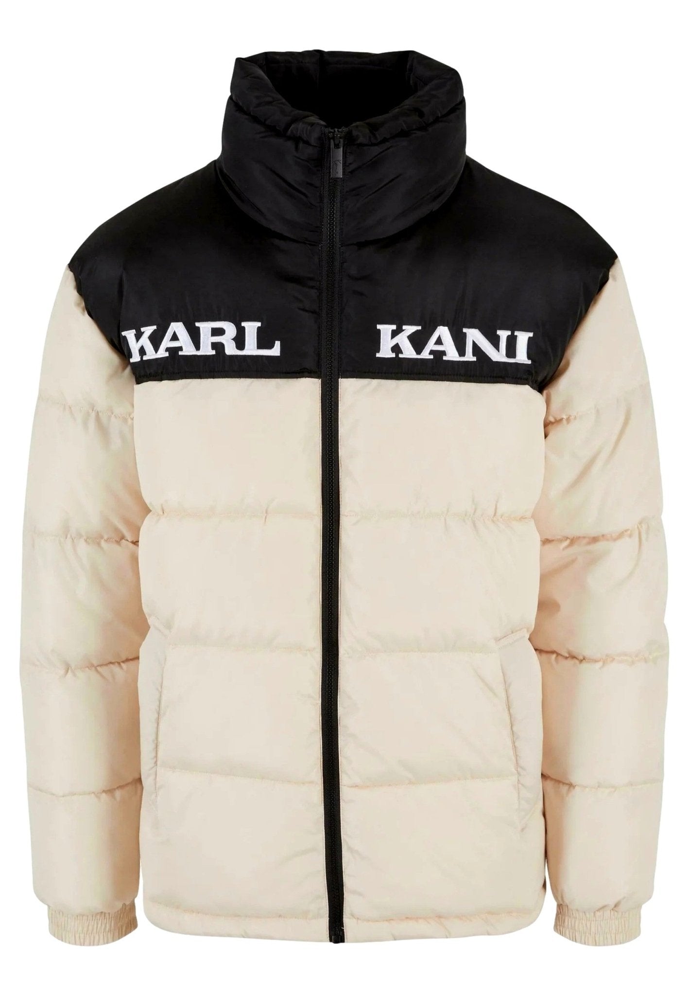 ABRIGO KARL KANI BEIGE COMBINADO RETRO ESSENTIAL PUFFER JACKET - AREA ZERO