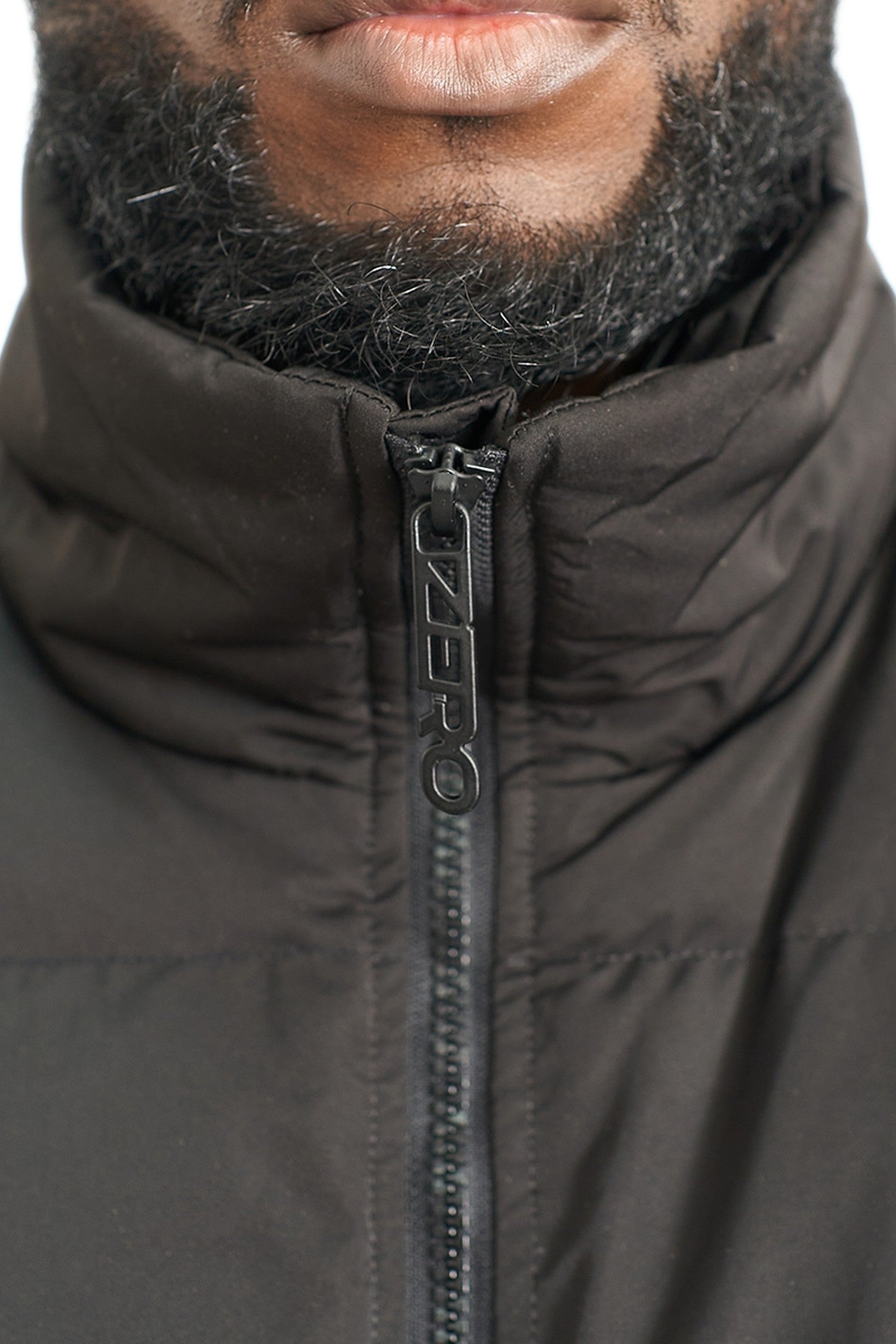 ABRIGO AREA ZERO NEGRO 3D EMBOSSED PUFFY JACKET