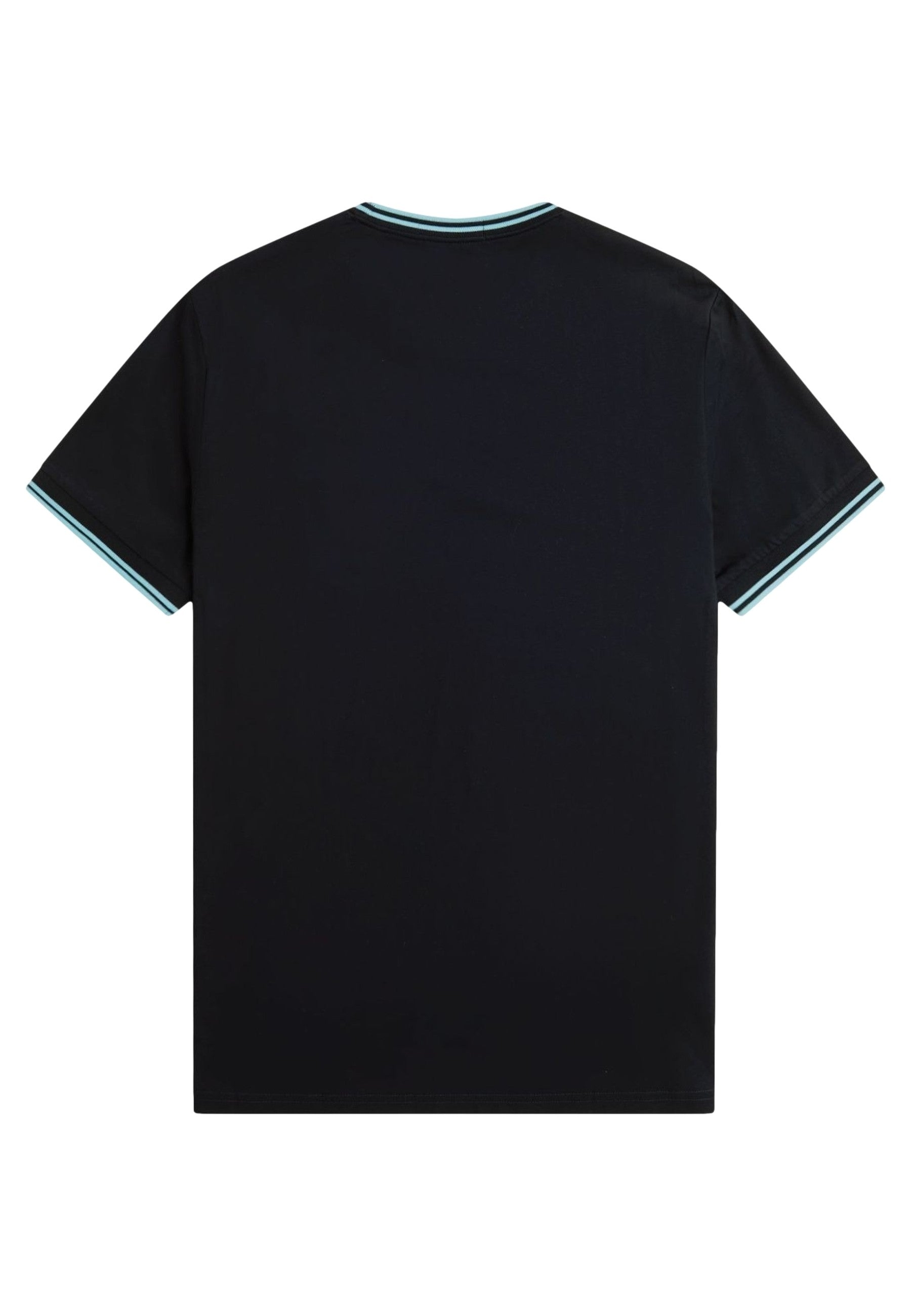 CAMISETA FRED PERRY NEGRA/AZUL RIBETED NECK TEE