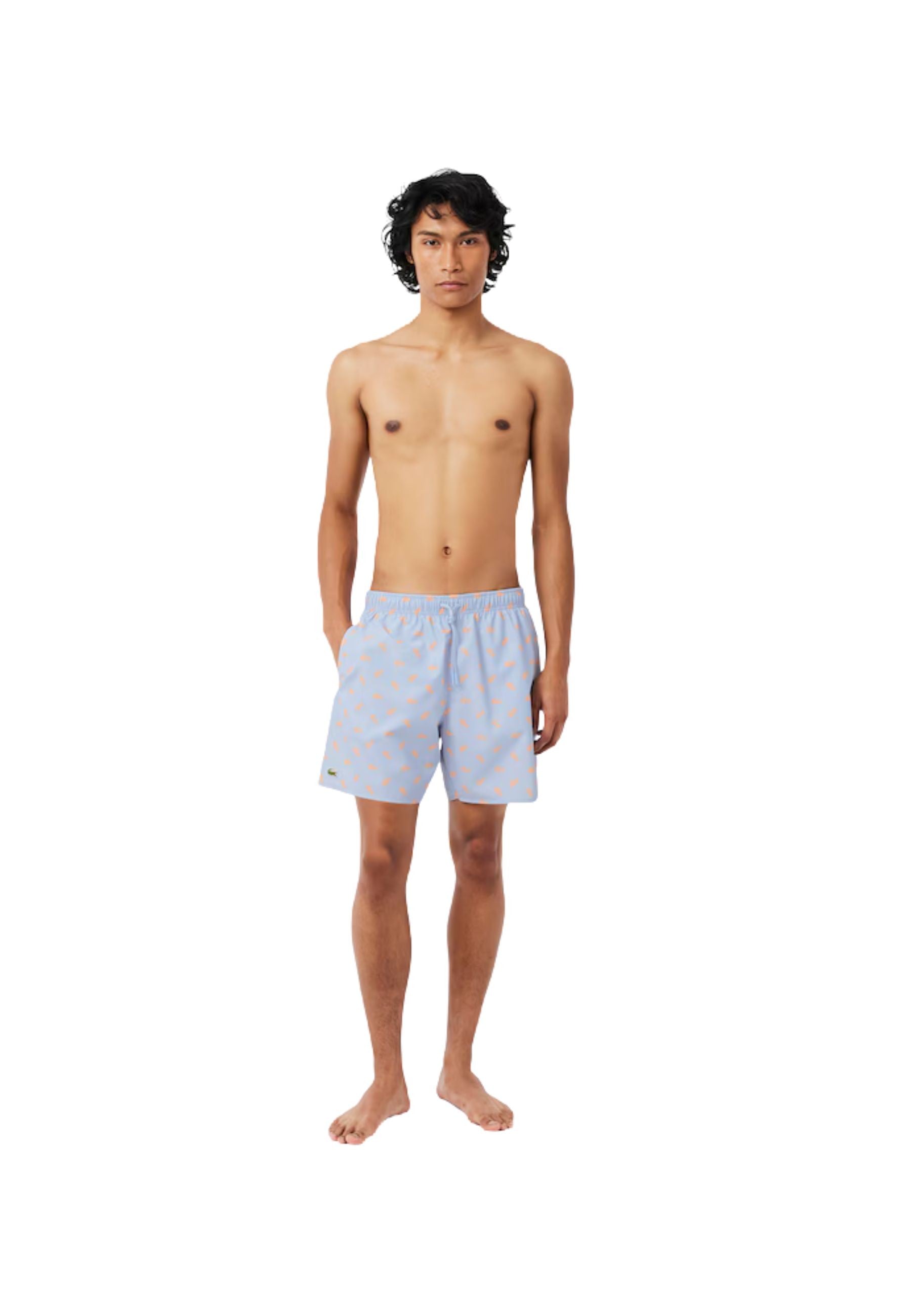 BAÑADOR LACOSTE CELESTE FULL CROCOS SWIMSHORT