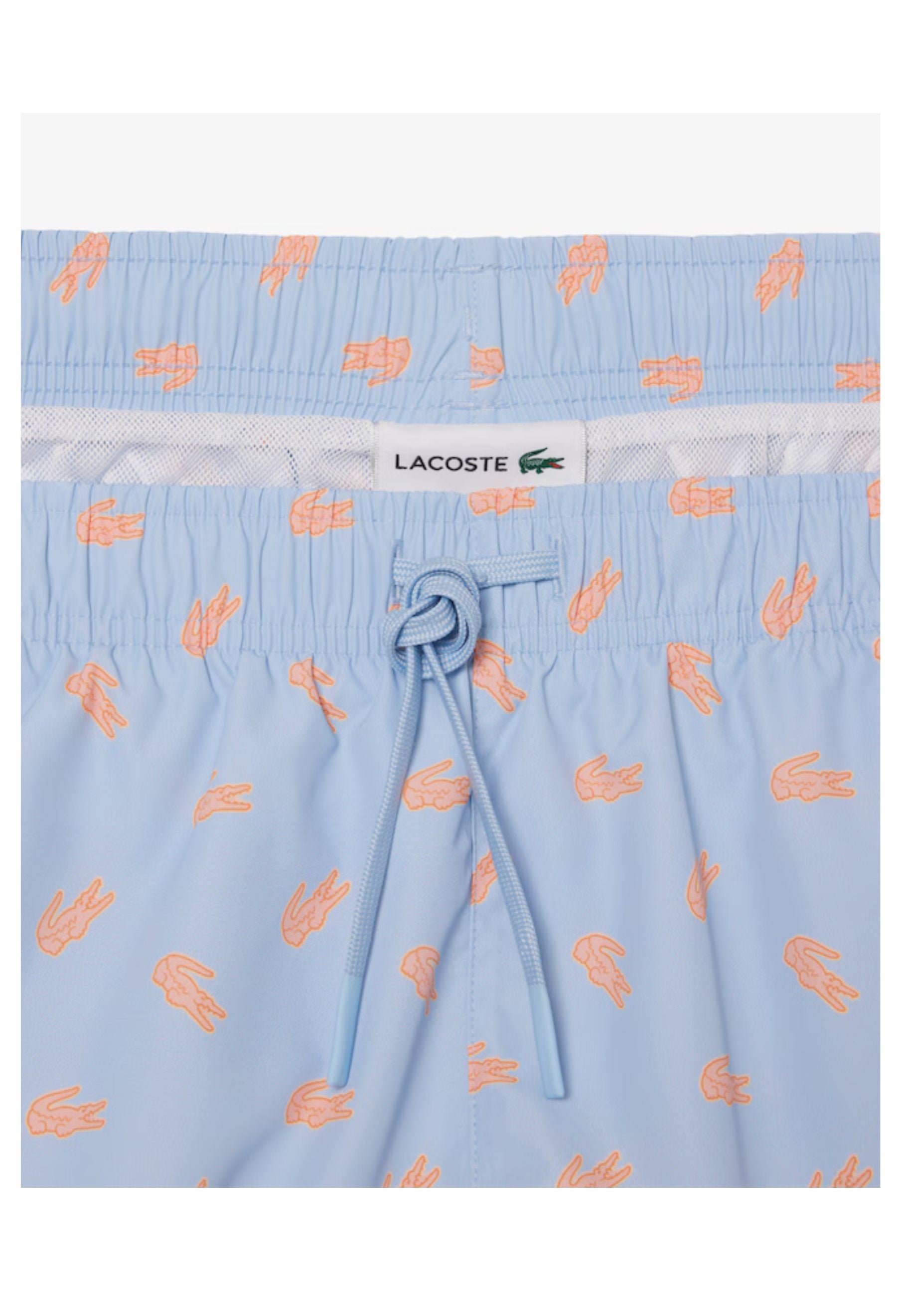 BAÑADOR LACOSTE CELESTE FULL CROCOS SWIMSHORT