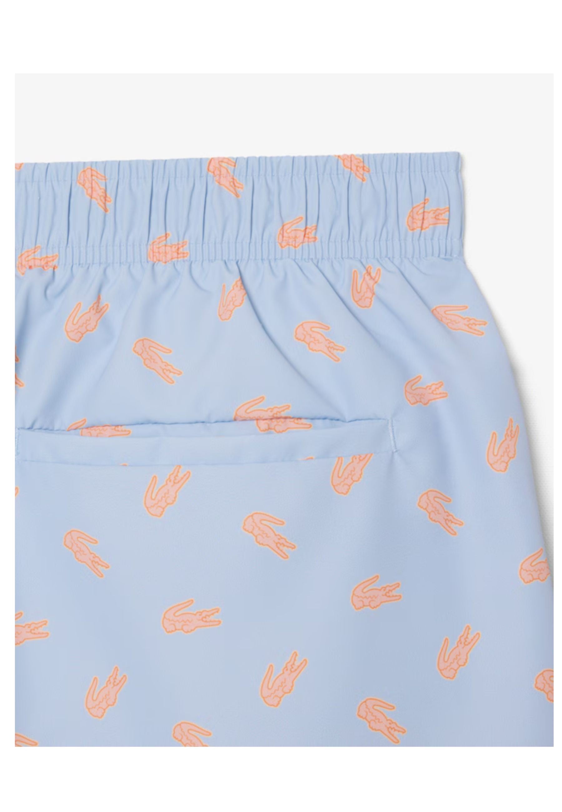 BAÑADOR LACOSTE CELESTE FULL CROCOS SWIMSHORT
