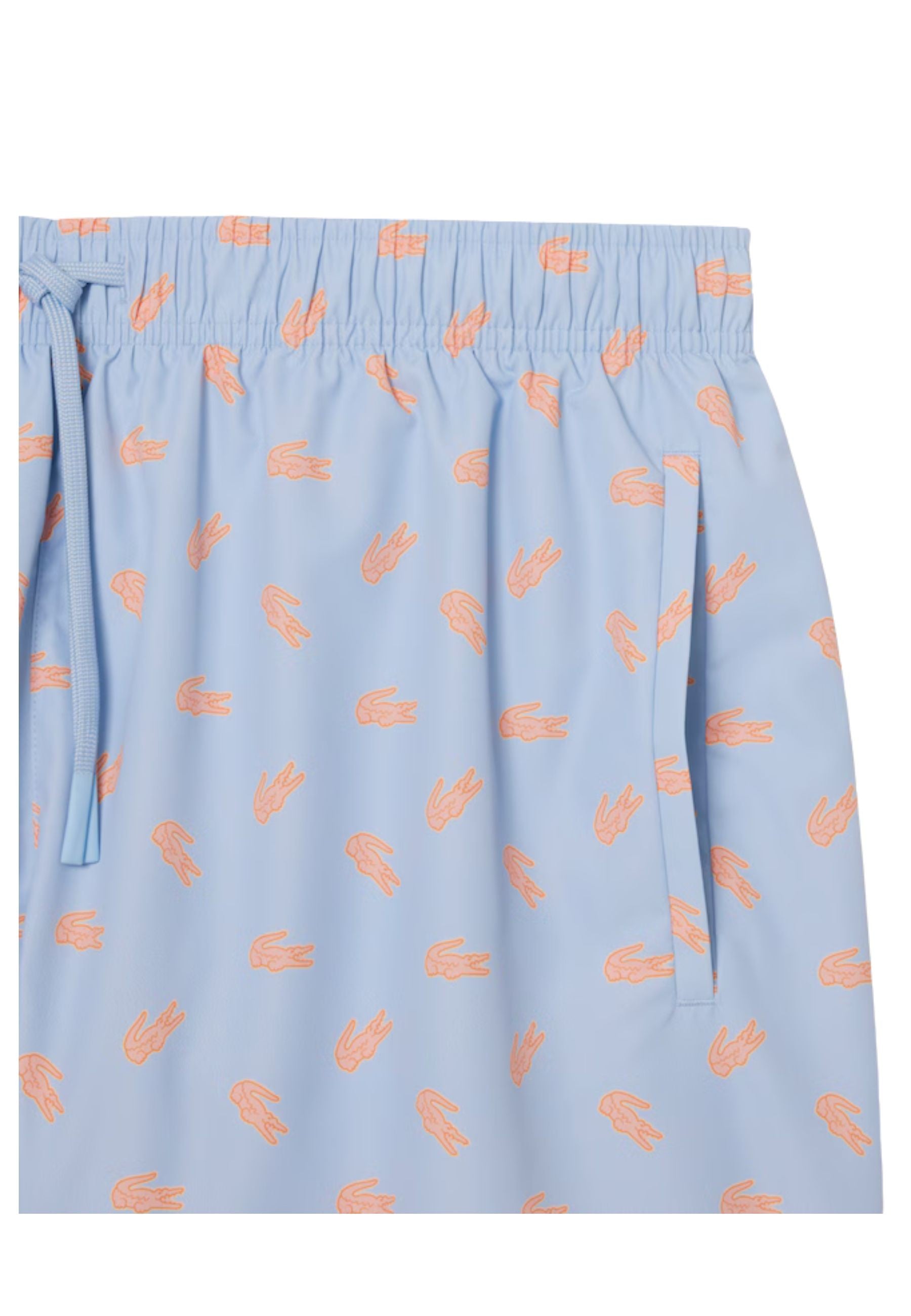 BAÑADOR LACOSTE CELESTE FULL CROCOS SWIMSHORT