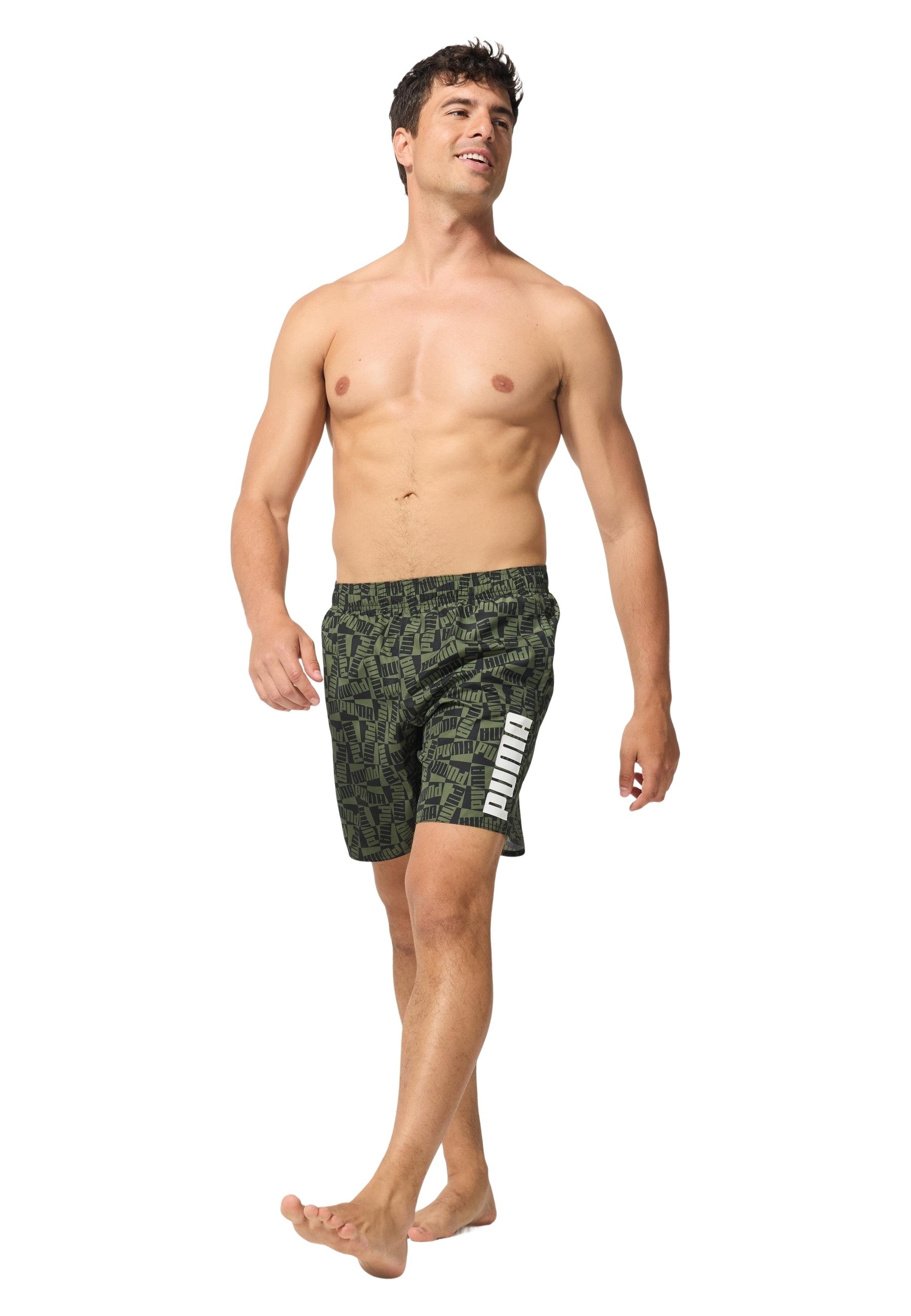 BAÑADOR PUMA VERDE SWIM MEN PRINTED MID SHORTS