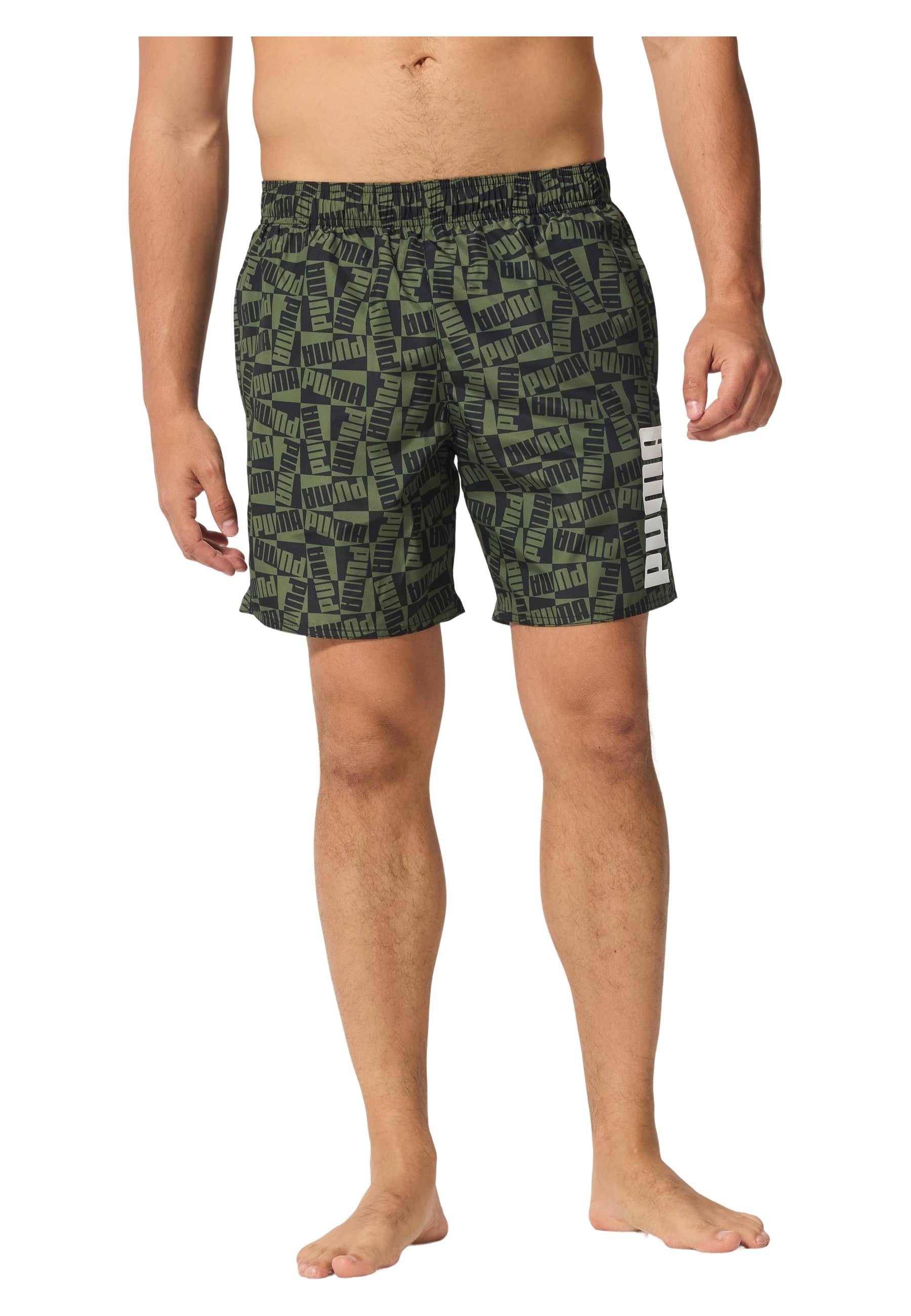 BAÑADOR PUMA VERDE SWIM MEN PRINTED MID SHORTS