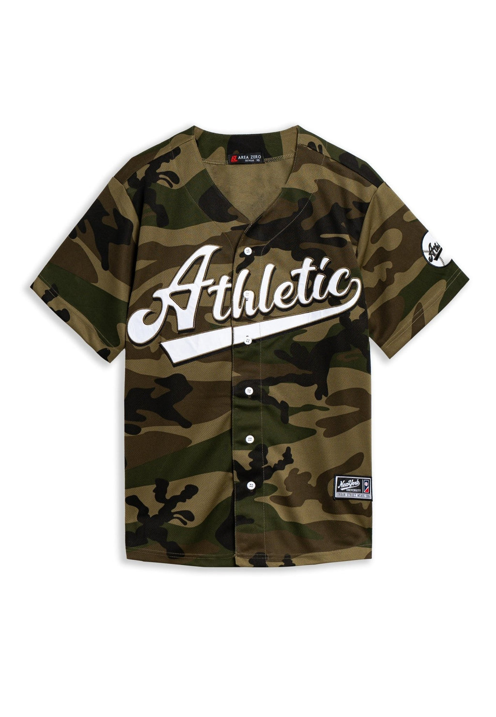 BEISBOLERA VERDE CAMUFLAJE ATHLETIC BASEBALL JERSEY - AREA ZERO