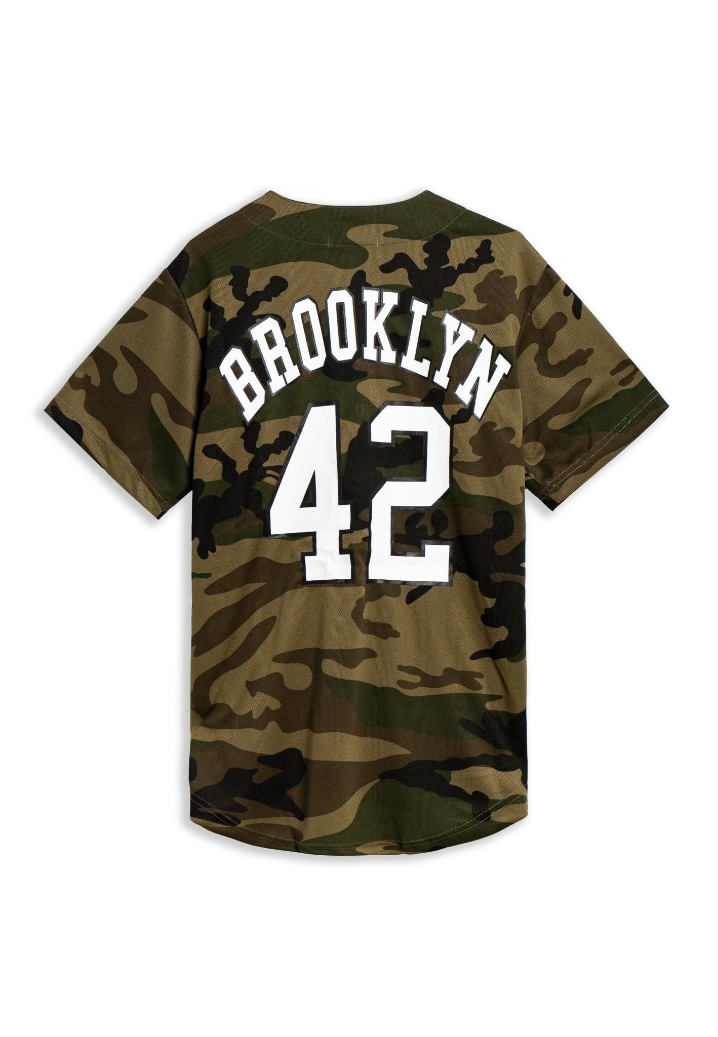 BEISBOLERA VERDE CAMUFLAJE BROOKLIN 42 BASEBALL JERSEY - AREA ZERO
