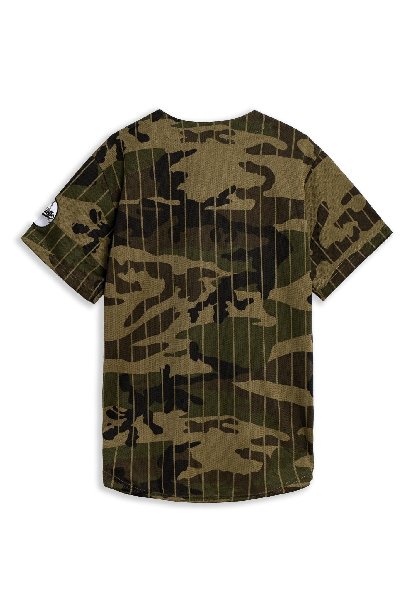 BEISBOLERA VERDE RAYAS CAMUFLAJE ATHLETIC PINSTRIPE BASEBALL JERSEY - AREA ZERO