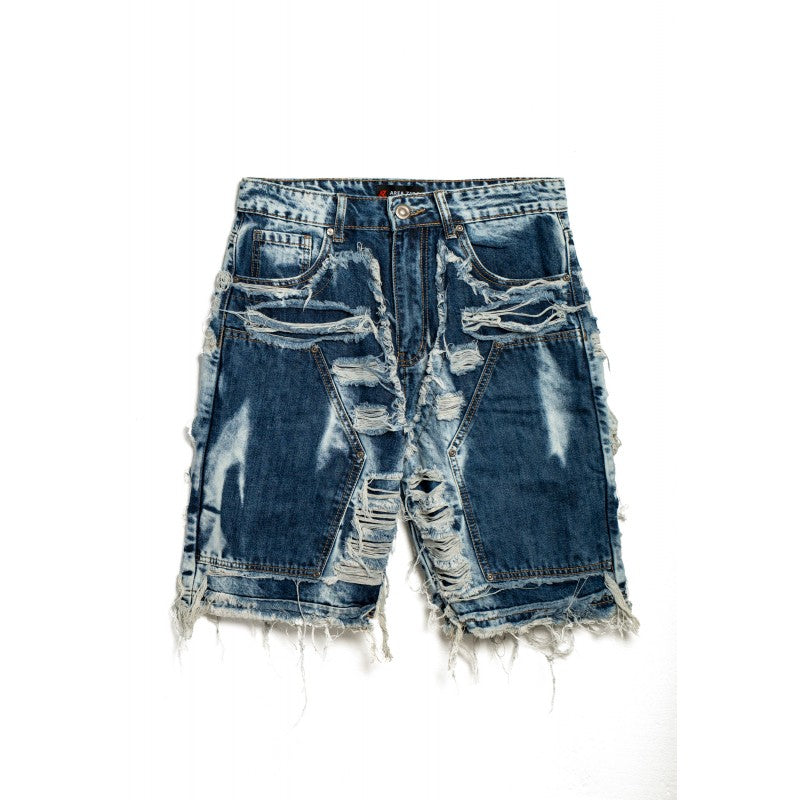 BERMUDA AREA ZERO STW GASTADA DESHILACHADA FRONT ITEM SHORT