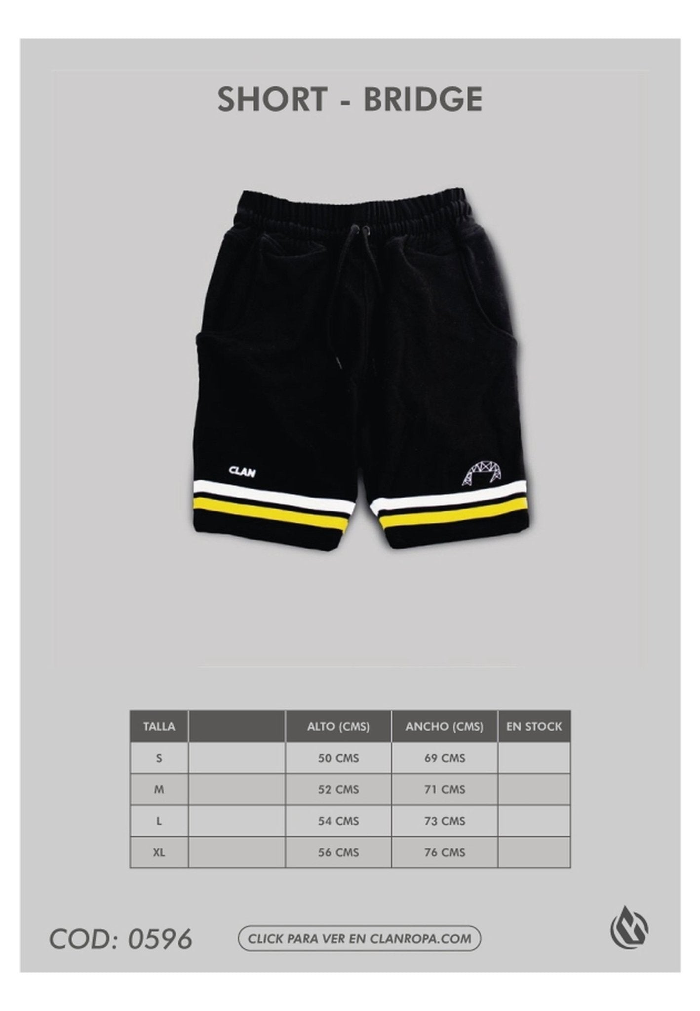 BERMUDA CLAN NEGRA BRIDGE SHORT - AREA ZERO