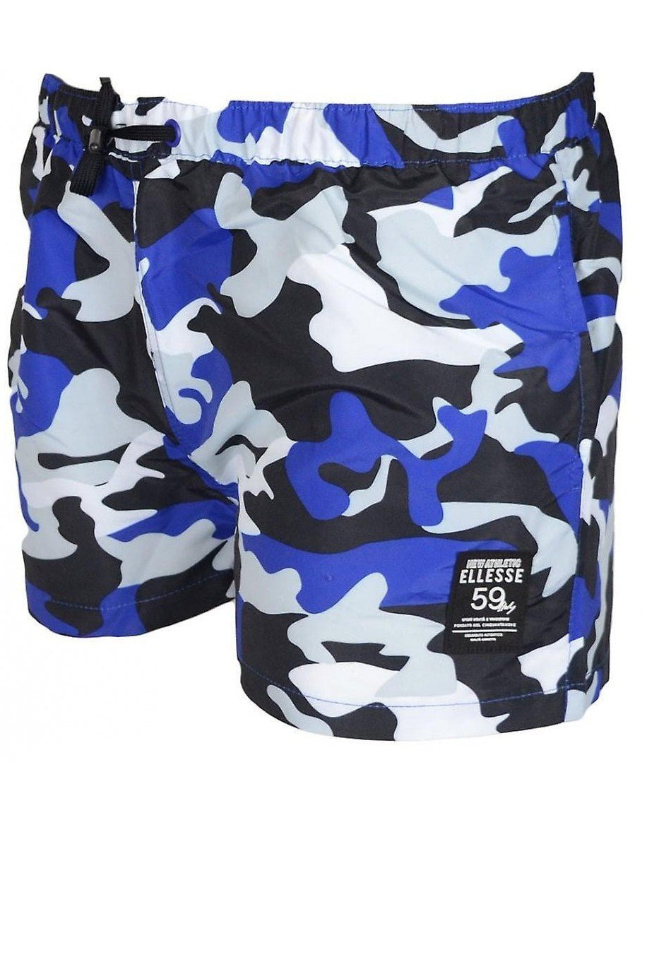 BERMUDA ELLESSE AZUL CAMUFLAJE FRANJA LATERAL LOGO BORDADO PIERNA - AREA ZERO
