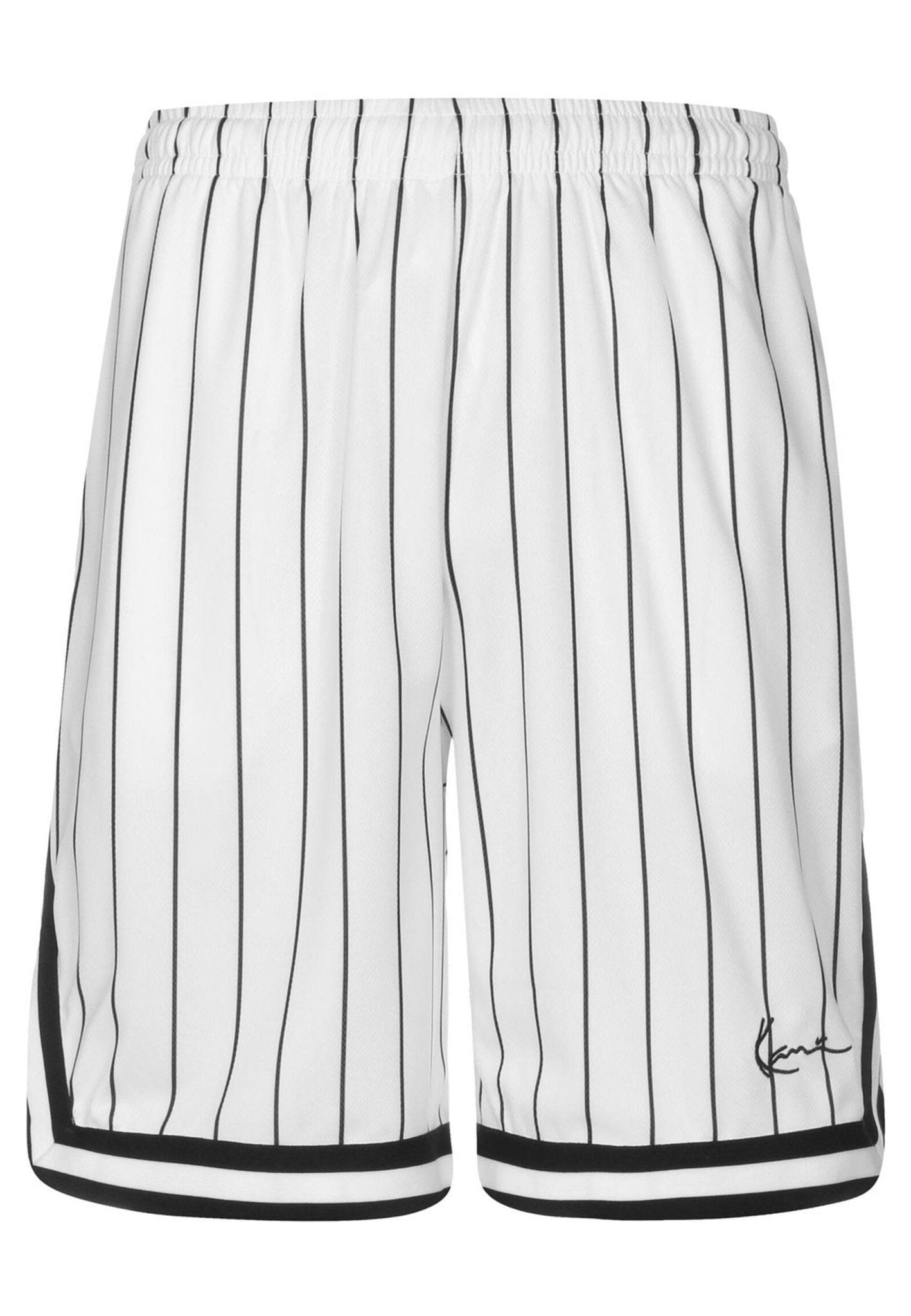 BERMUDA KARL KANI BLANCA SMALL SIGNATURE PINSTRIPE SHORT - AREA ZERO