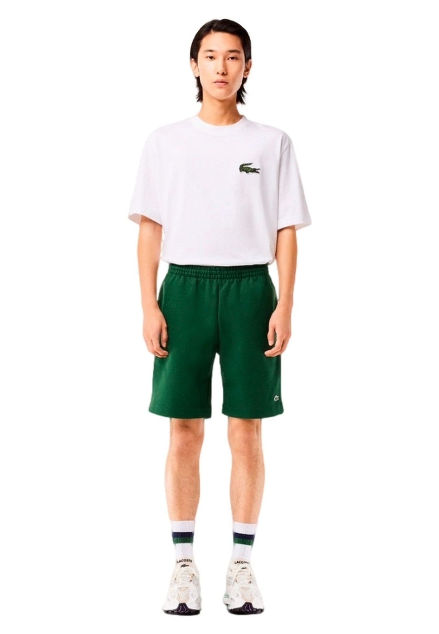BERMUDA LACOSTE VERDE ESSENTIAL LOGO SHORT - AREA ZERO